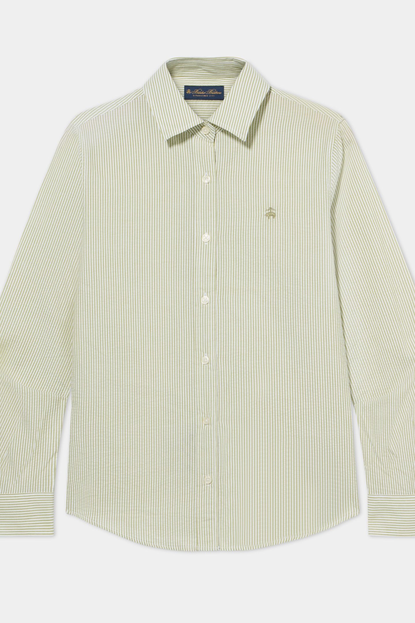 SEERSUCKER LOGOED SHIRT COTTON GREEN 3