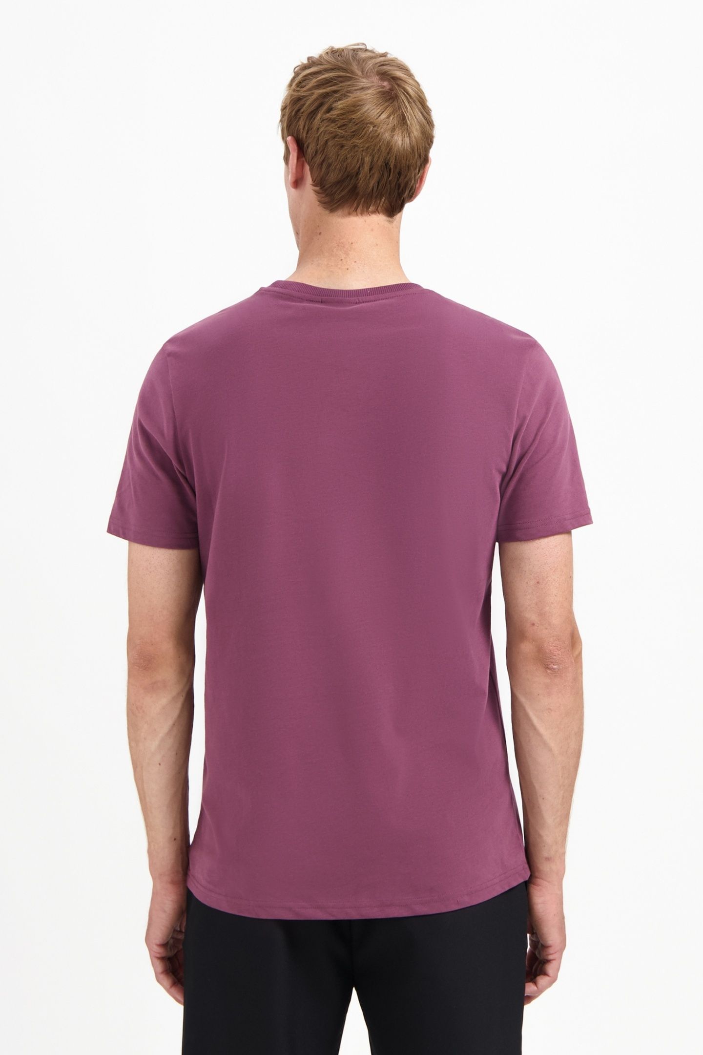 T-SHIRT CREWNECK PEACHED DARK WINE 4