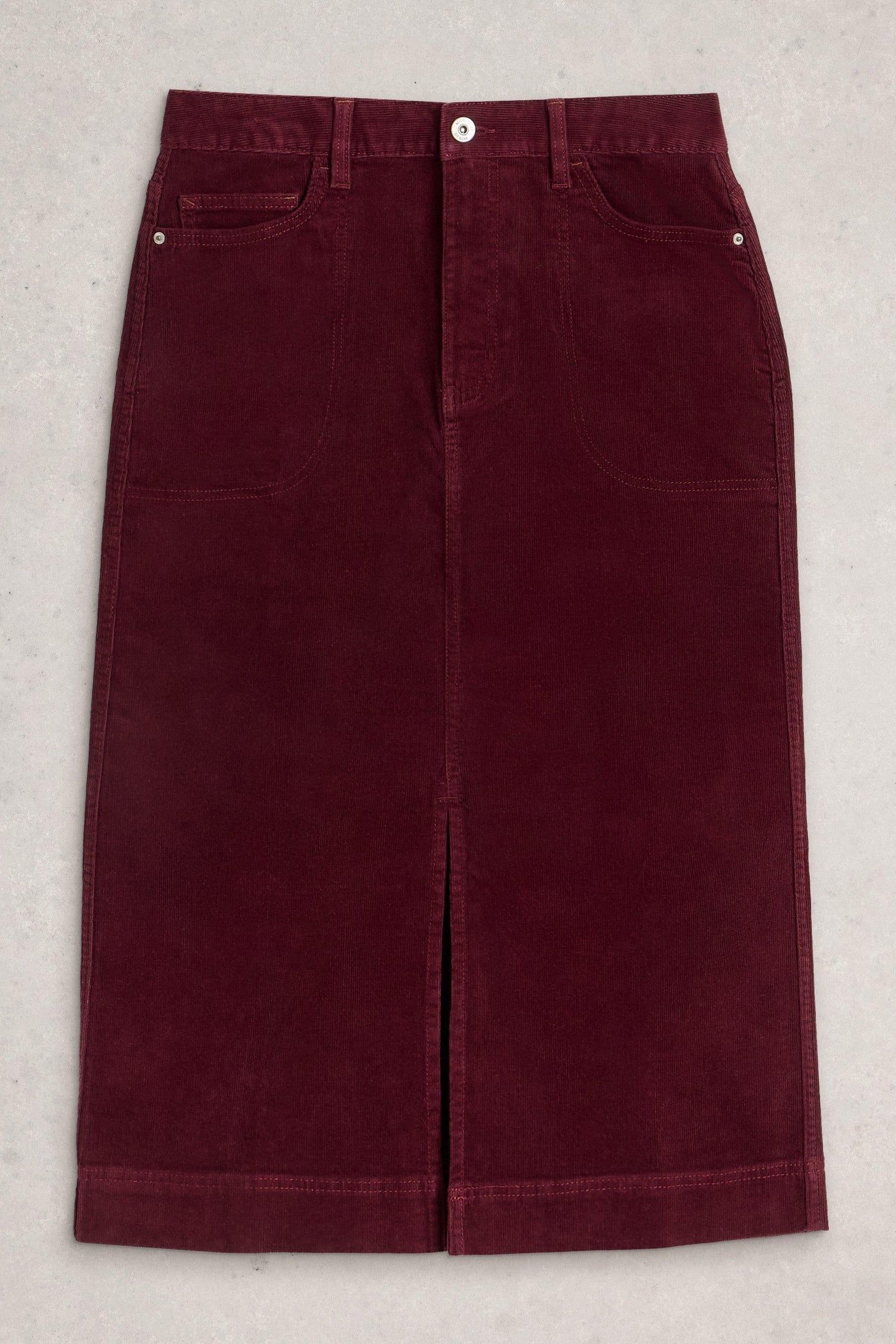 TIA CORD MIDI SKIRT DARK PLUM 4