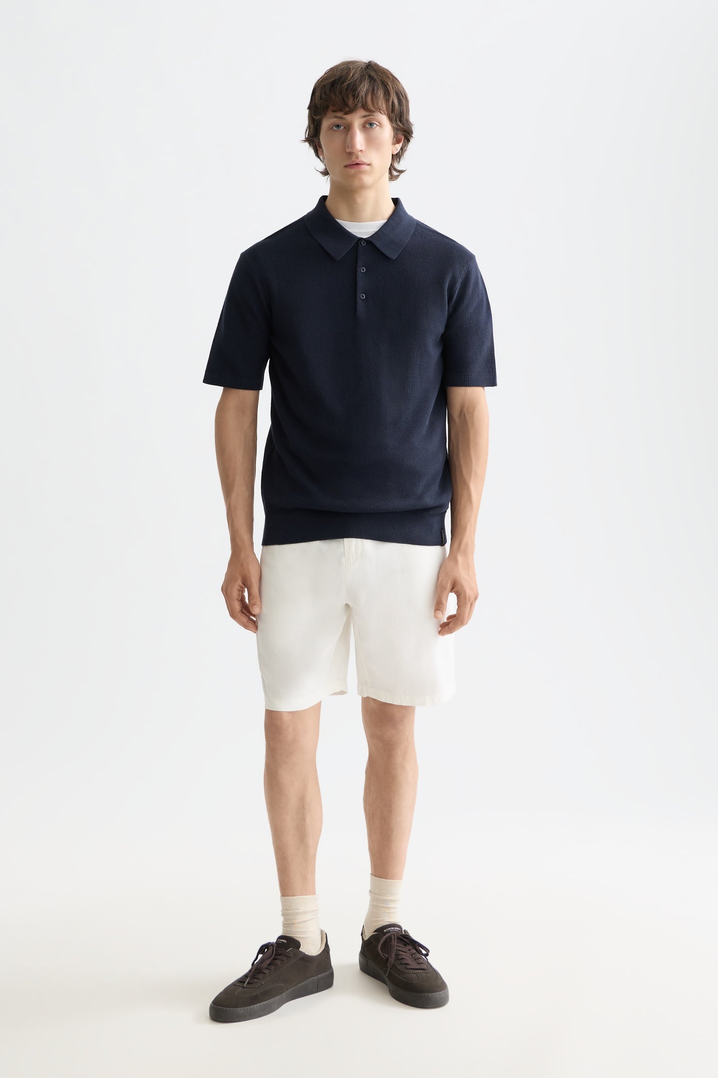 CORE - FAVE - COTTON-LINEN TWILL BERMUDA SHORT OFF WHITE 1