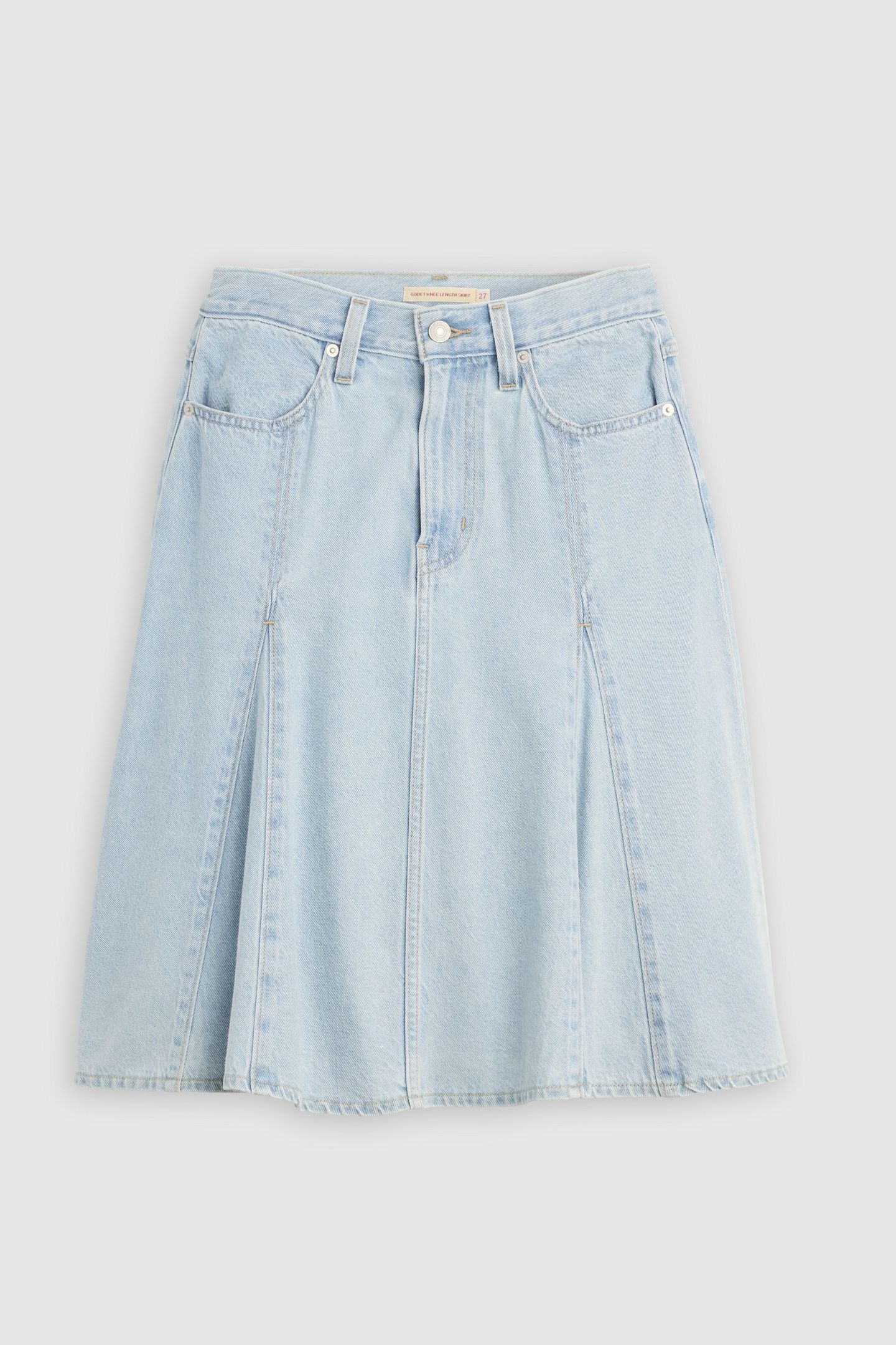 GODET KNEE LENGTH LIGHTWEIGHT SKIRT 6