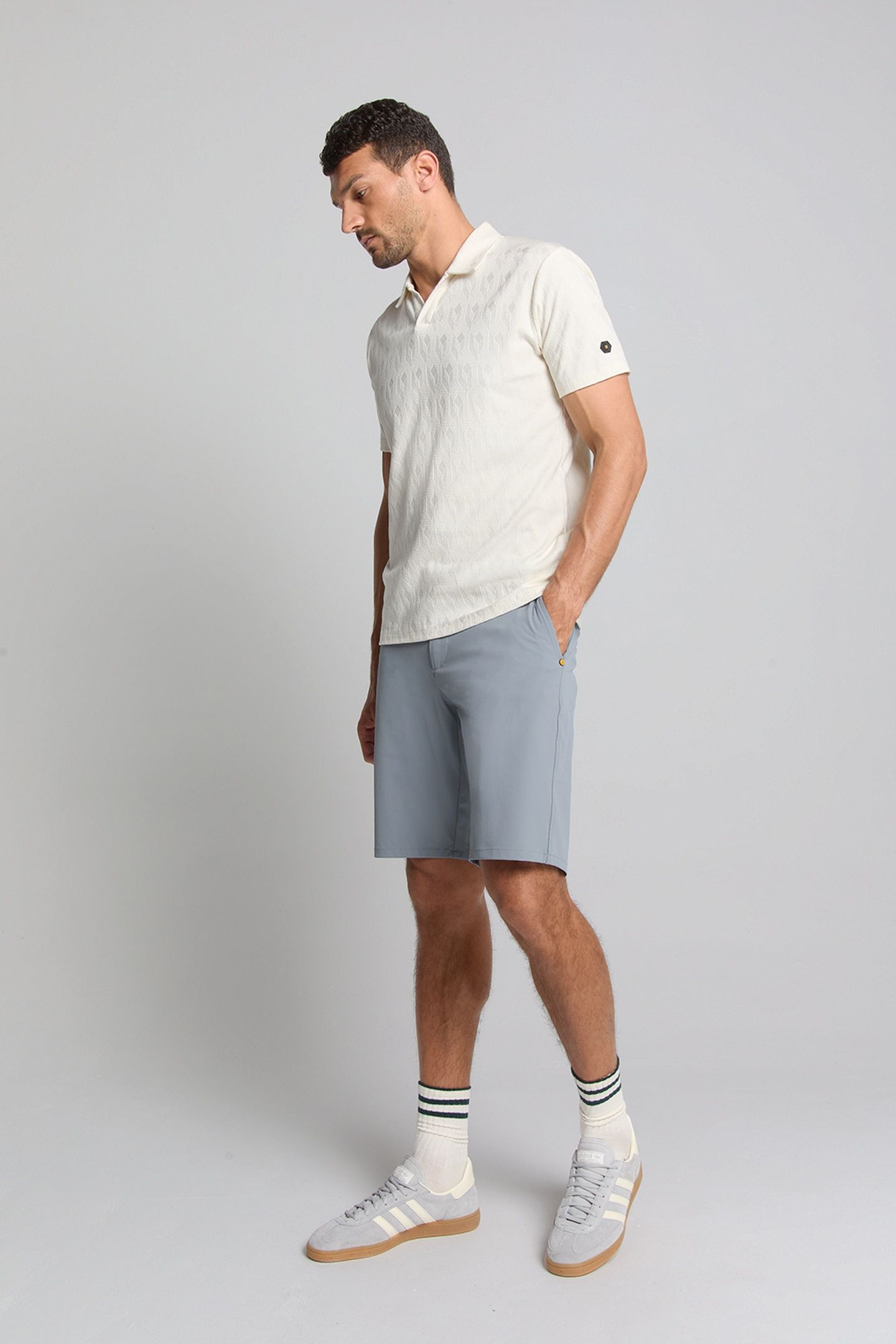 POLO V SOLID TERRY JACQUARD OFFWHITE 3