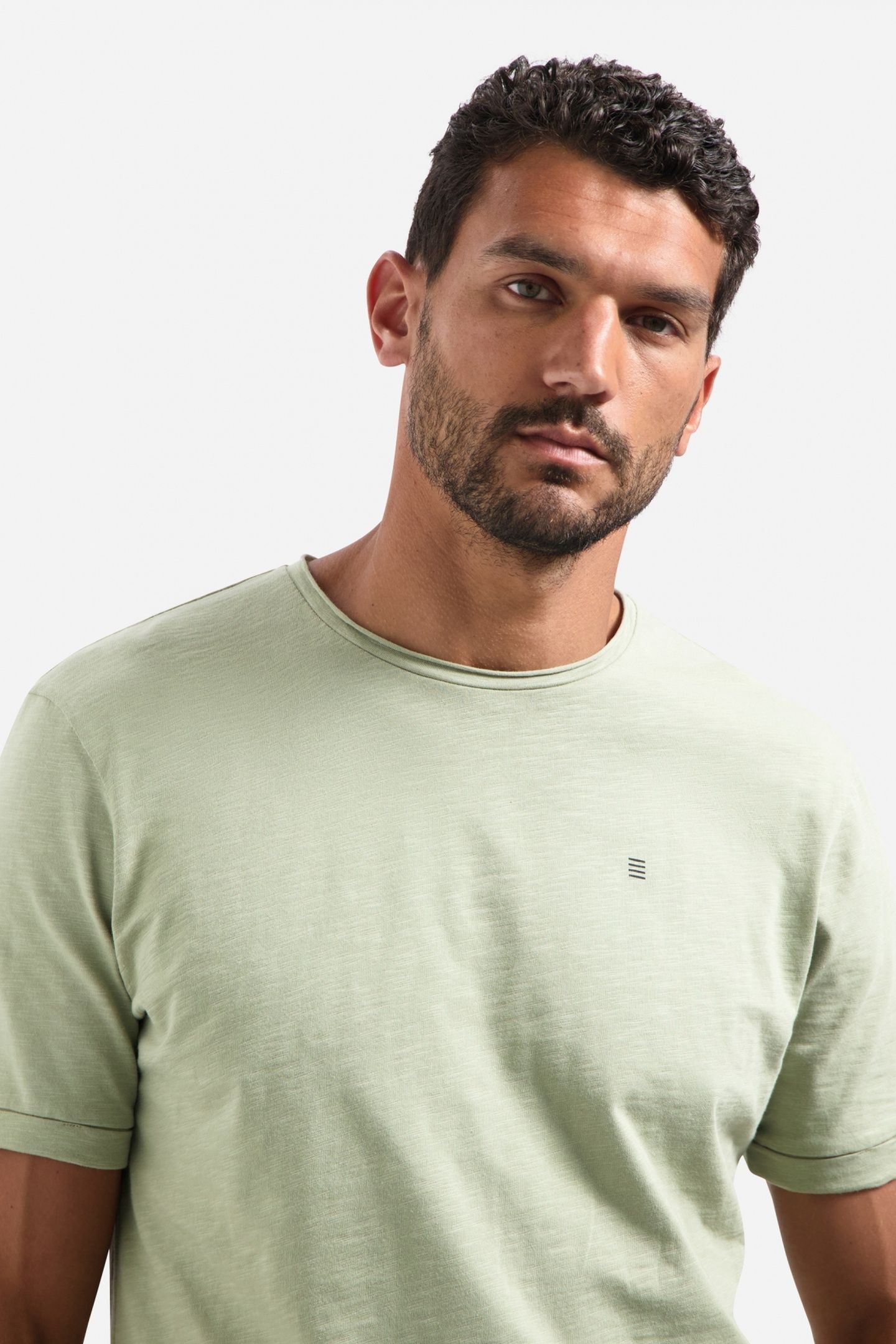 T-SHIRT CREWNECK SLUB LIGHT MOSS 4