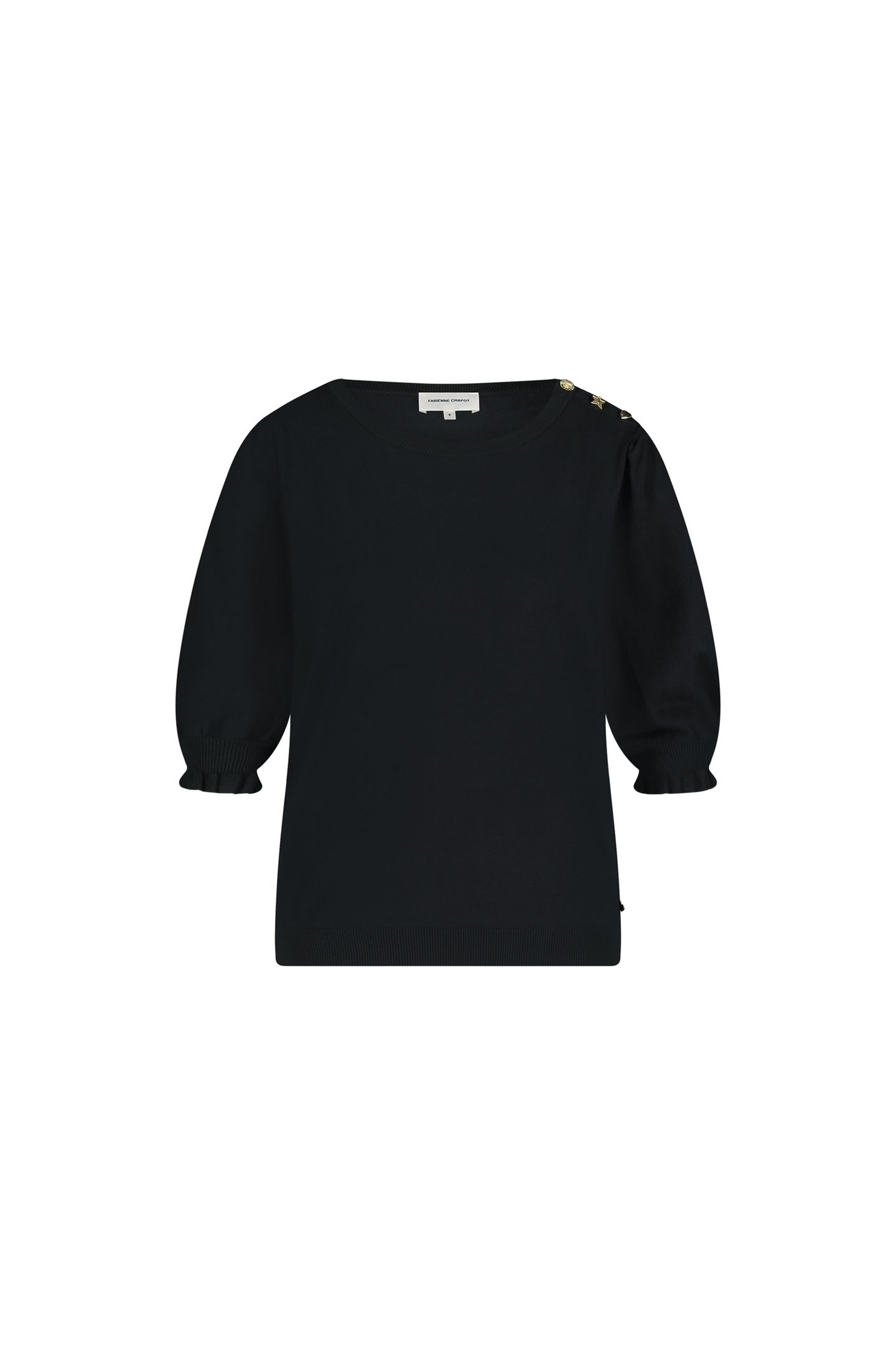MOLLY SHORT SLEEVE PULLOVER BLACK 4