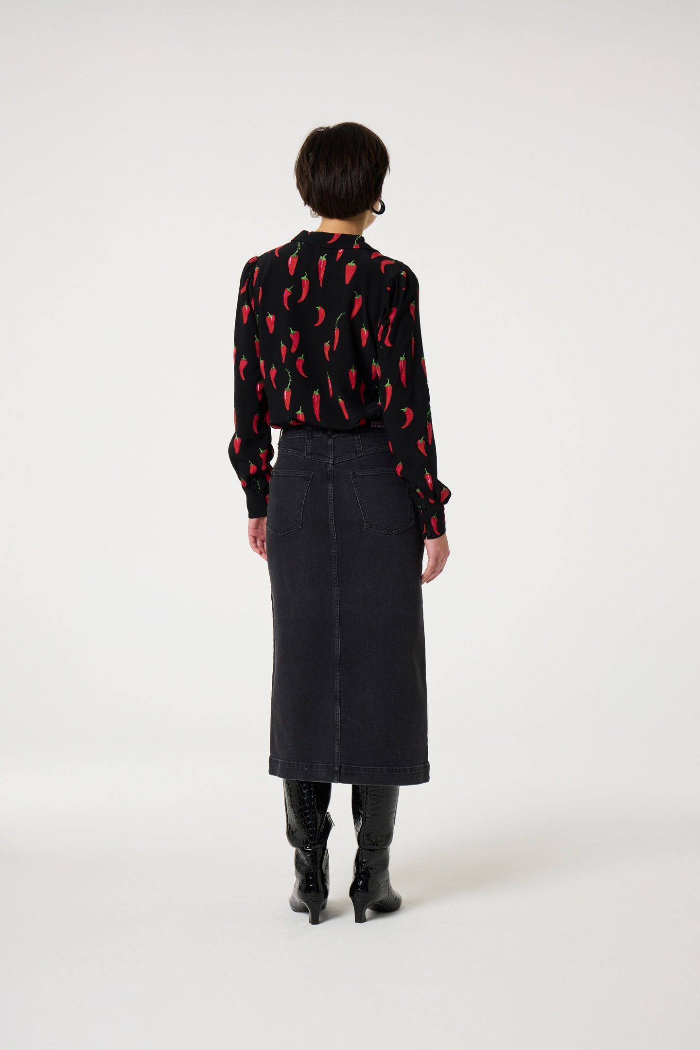 COCO BLOUSE BLACK/RED HOT CHILLI 3
