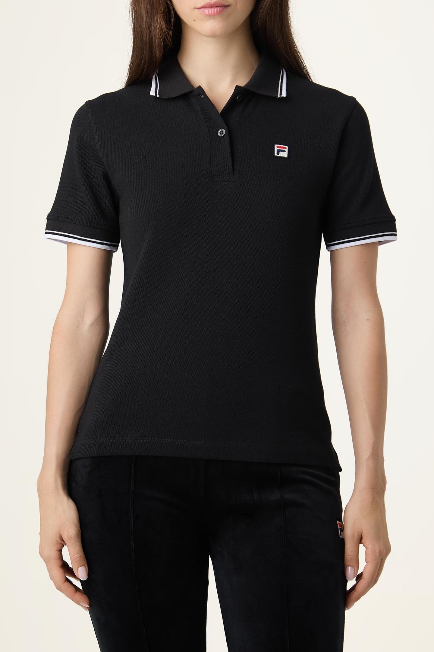 BIELLA SLIM TIPPED POLO SHIRT BLACK 1