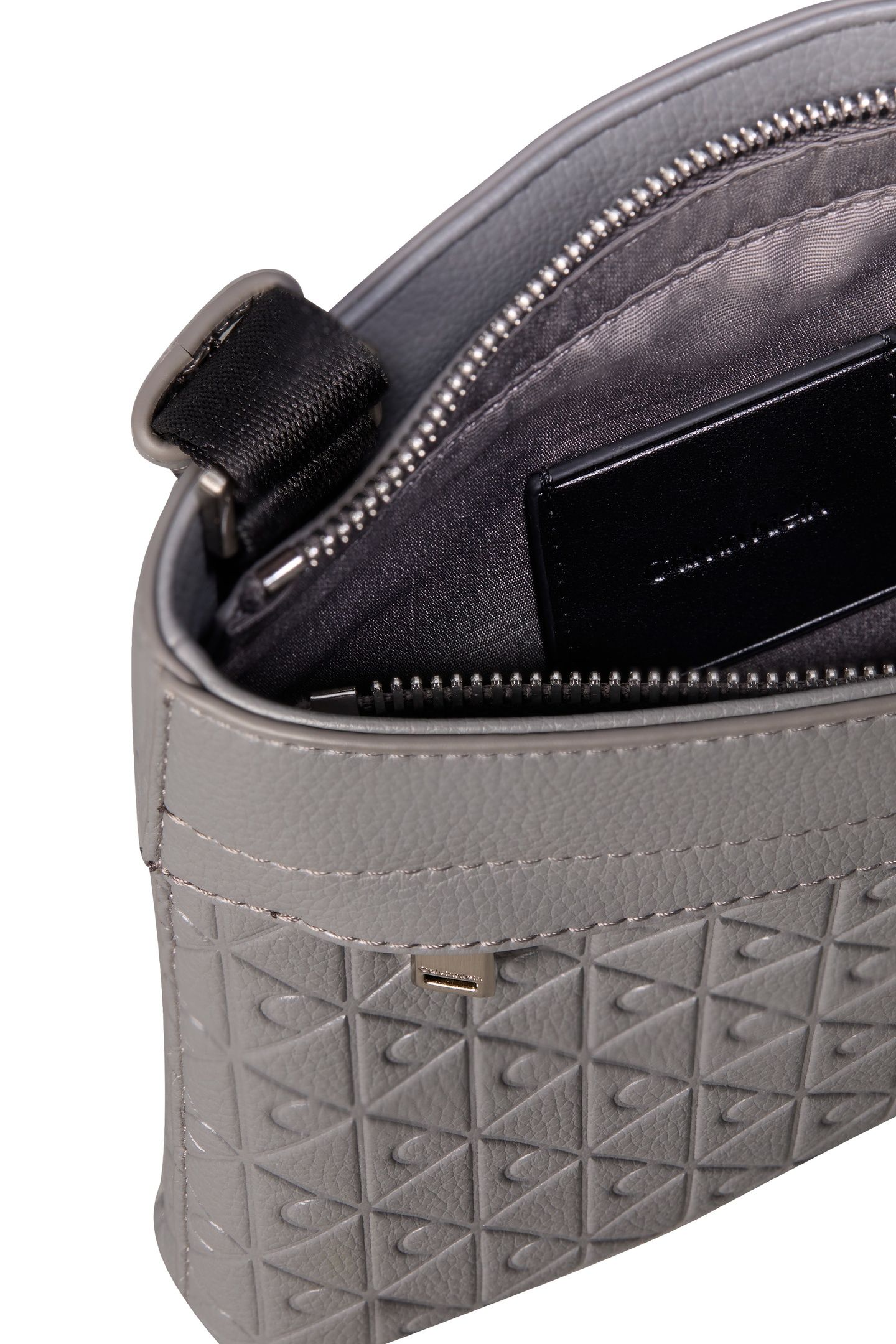 EMBLEM EMBOSS SLING BAG CHARCOAL GRAY 4
