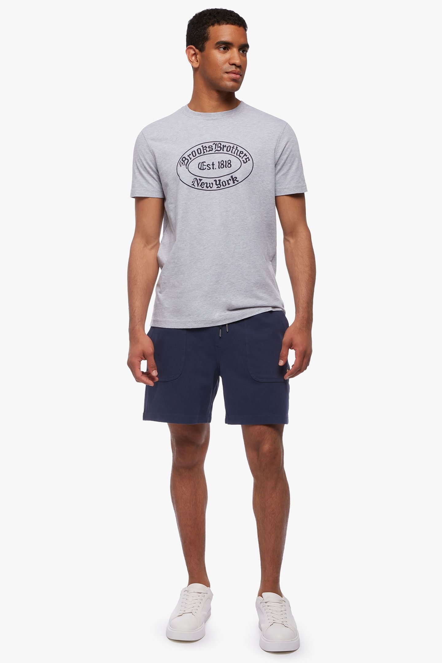BROOKS BROTHERS LABEL GRAPHIC T-SHIRT MEDIUM GREY 2