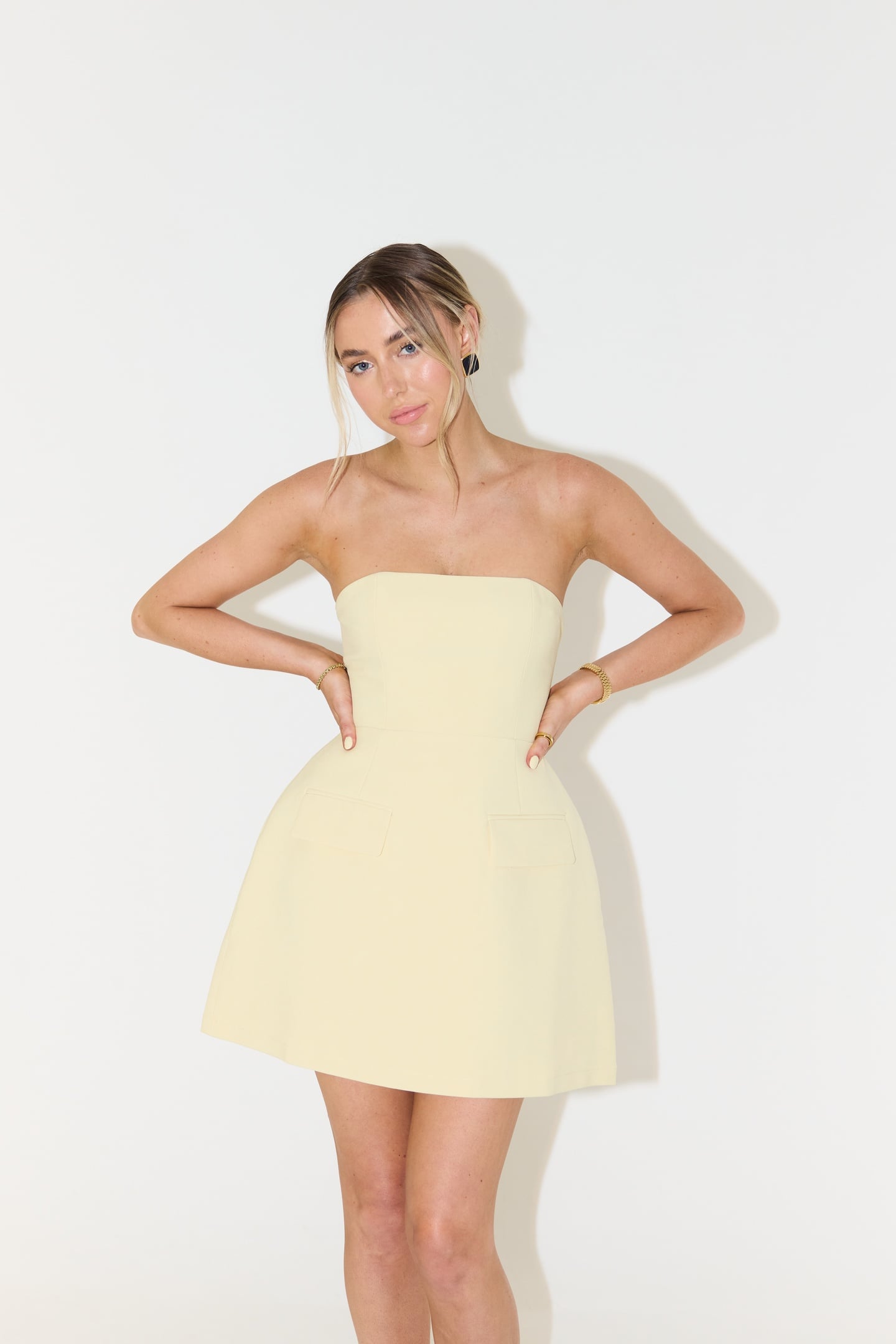 STRAPLESS DRESS LEMON 1