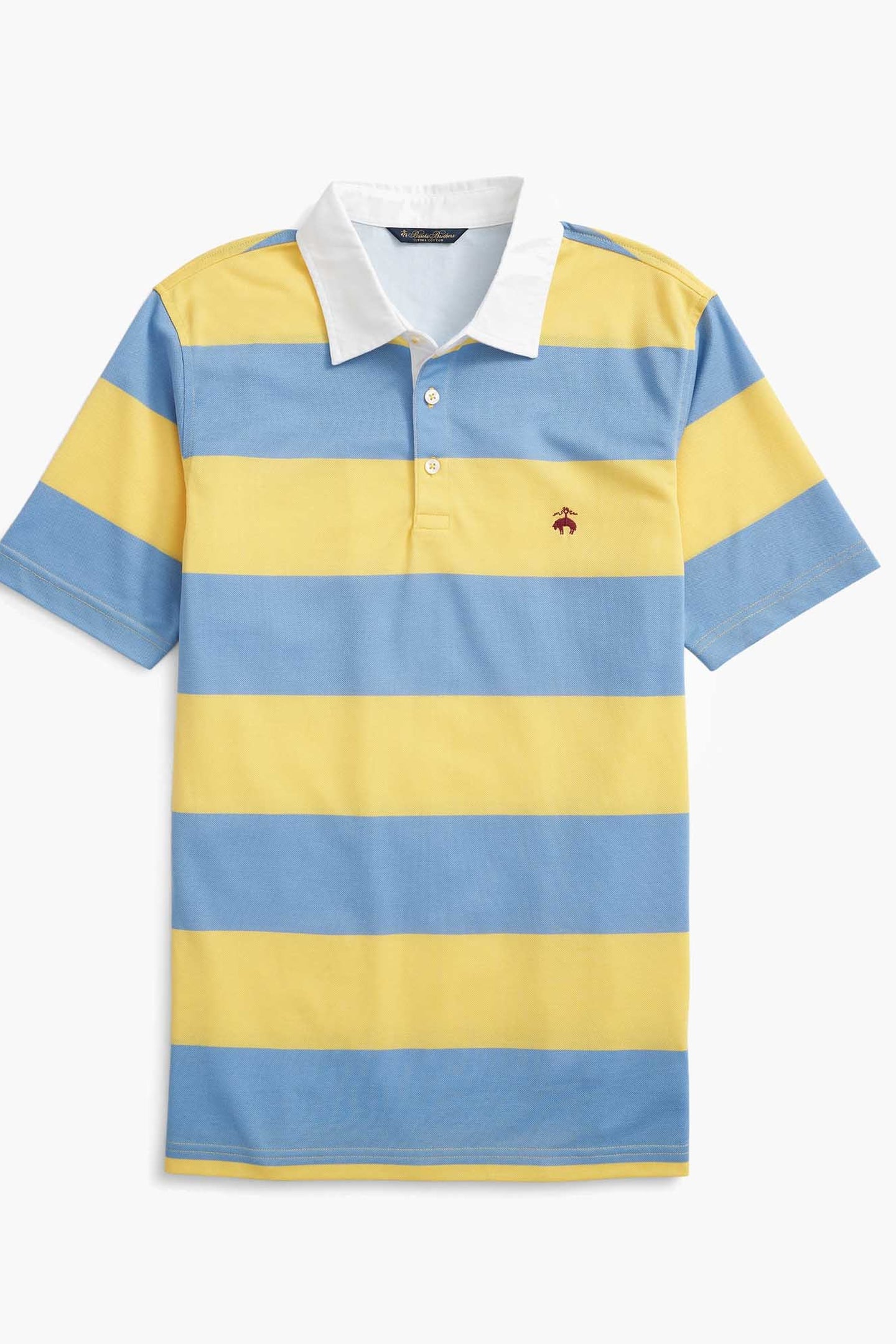 SLIM-FIT RUGBY STRIPE STRETCH PIQUE POLO SHIRT LIGHT BLUE 4