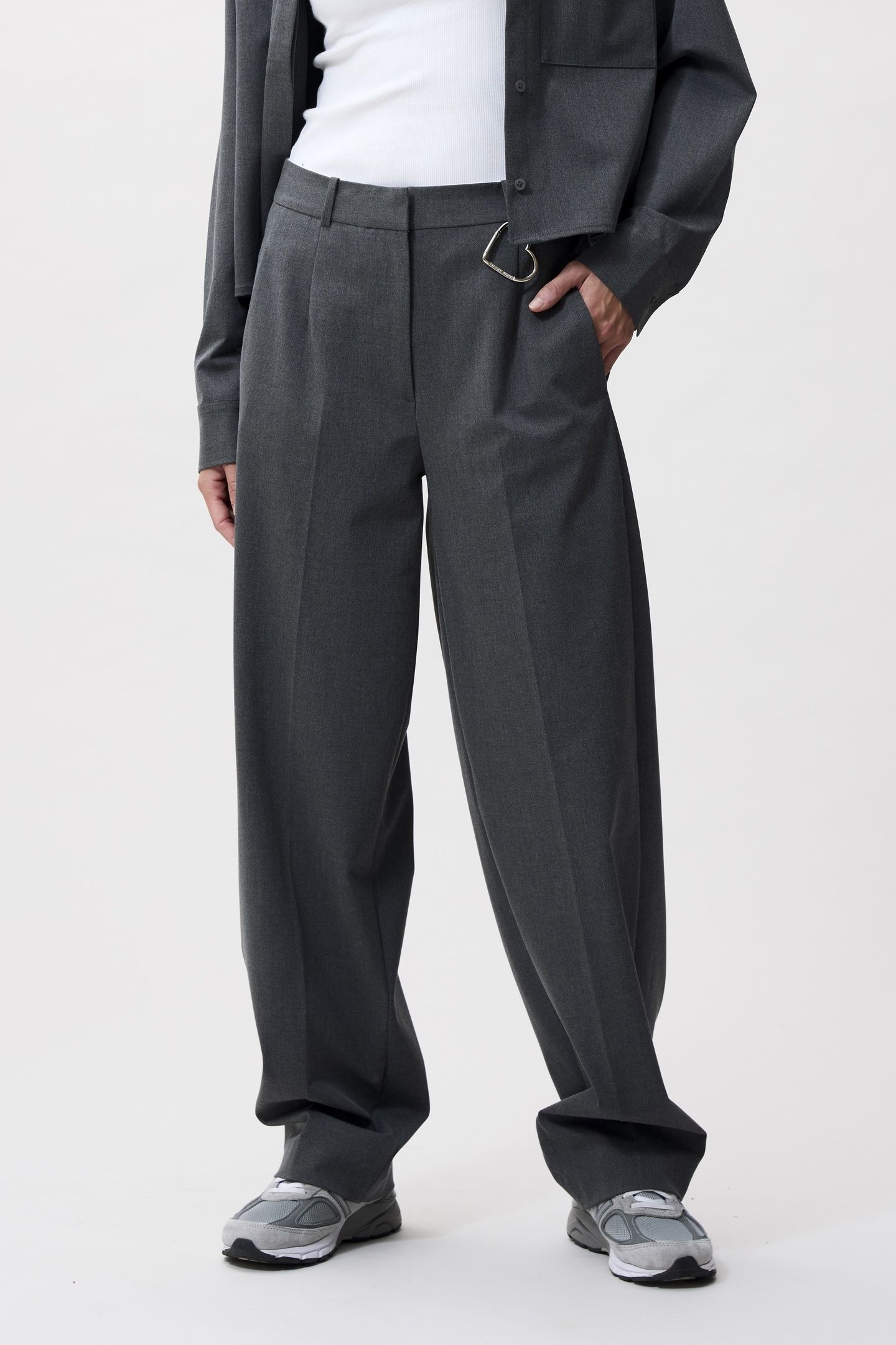 TAPERED TROUSERS DARK GREY MELANGE 2