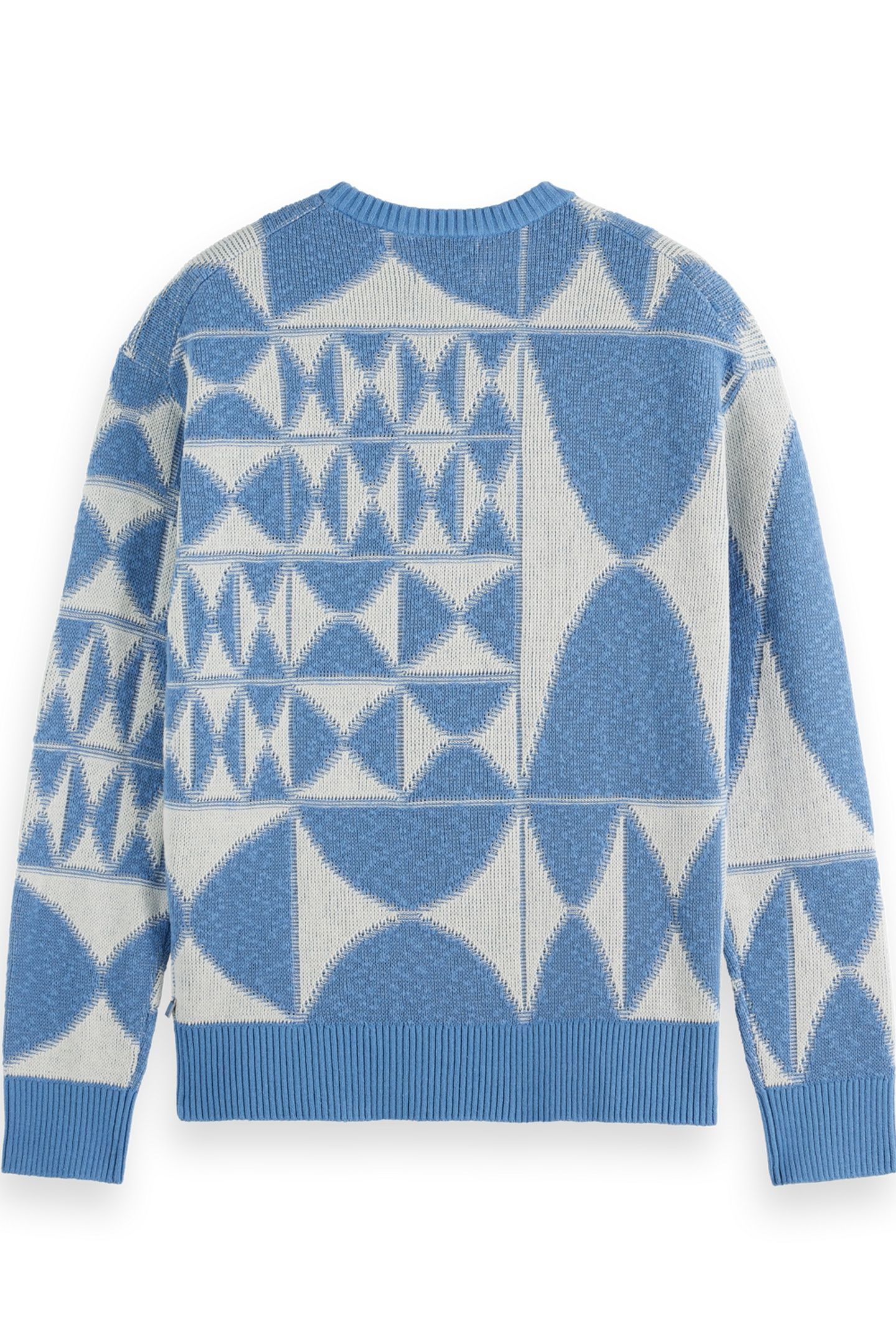 TEXTURED JACQUARD CREWNECK DIAMOND BLUE AOP 2