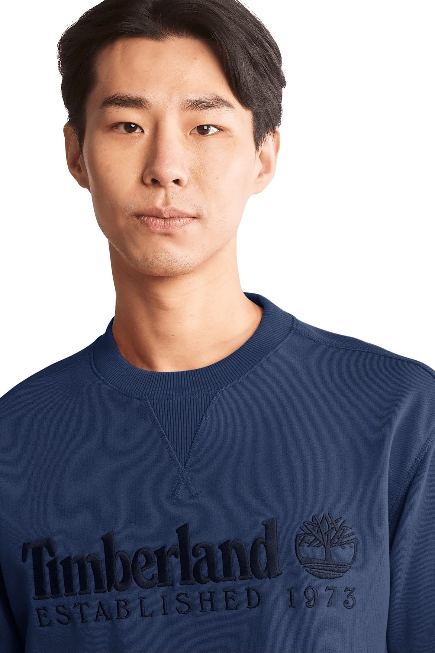 EMBROIDERED LOGO CREW NECK SWEATSHIRT DARK SAPPHIRE 6