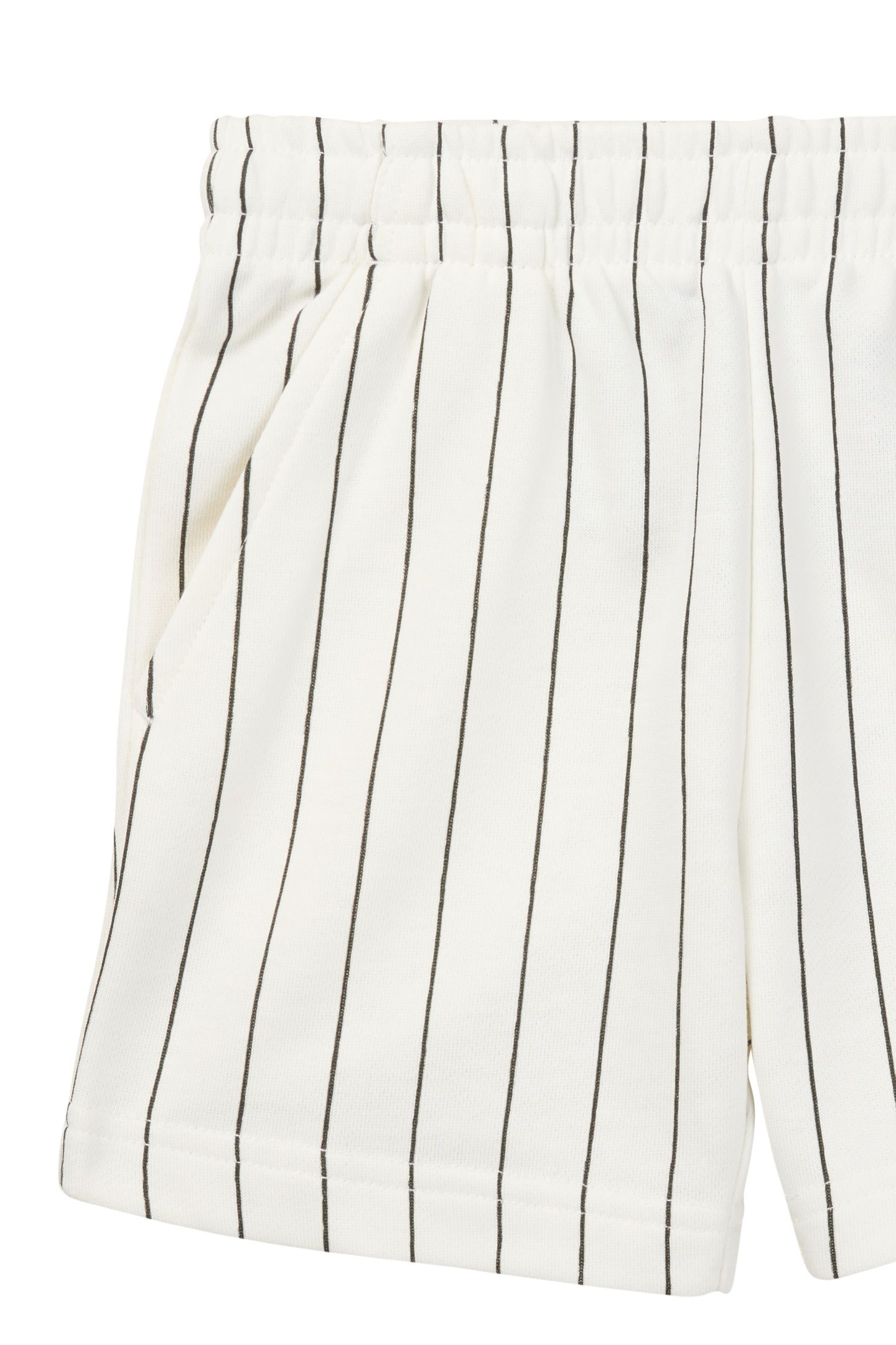 LUBACO REGULAR PINSTRIPED SWEAT SHORTS EGRET / BLACK STRIPED 3