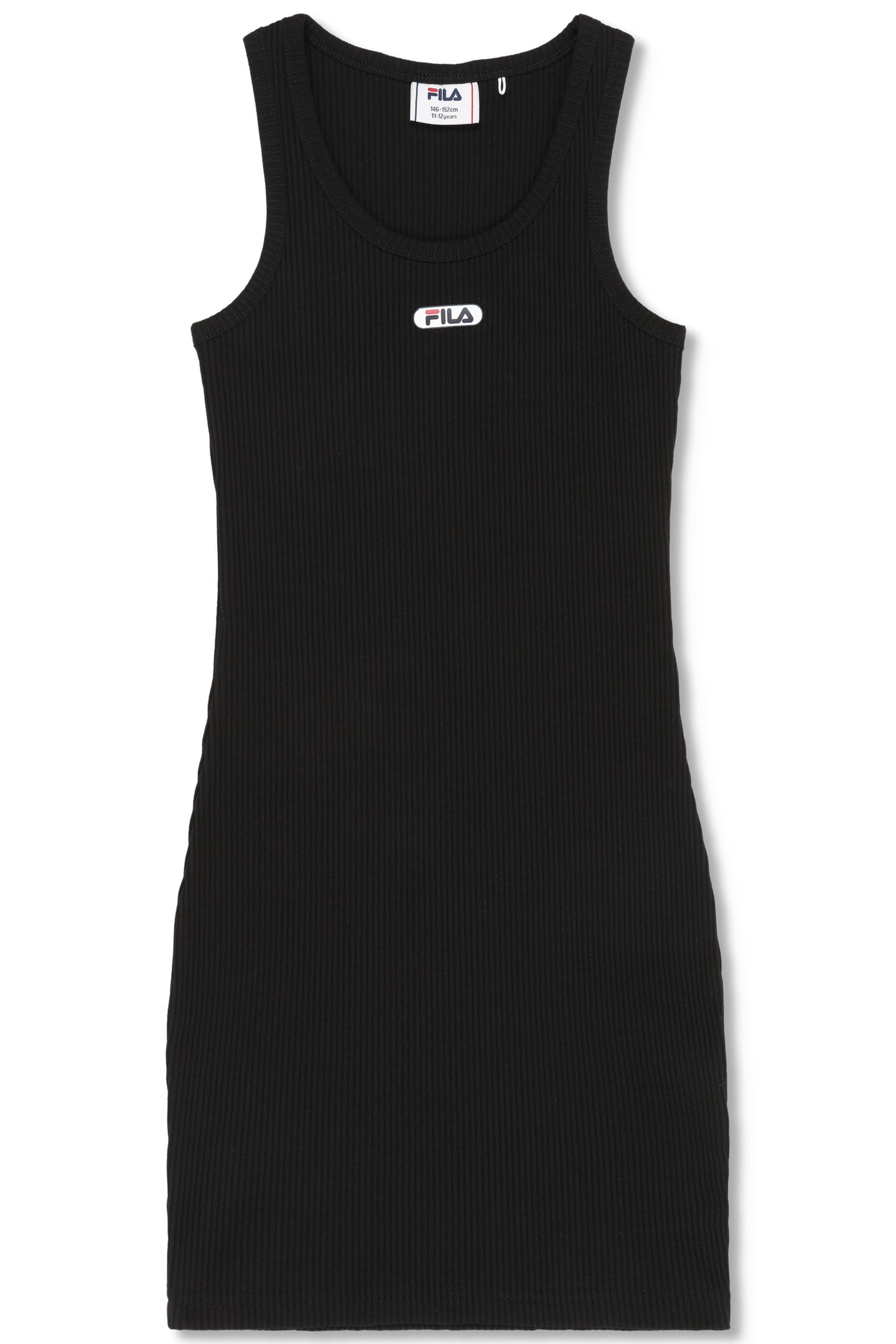 FORCONE SLEEVELESS LOGO RIB DRESS BLACK 1