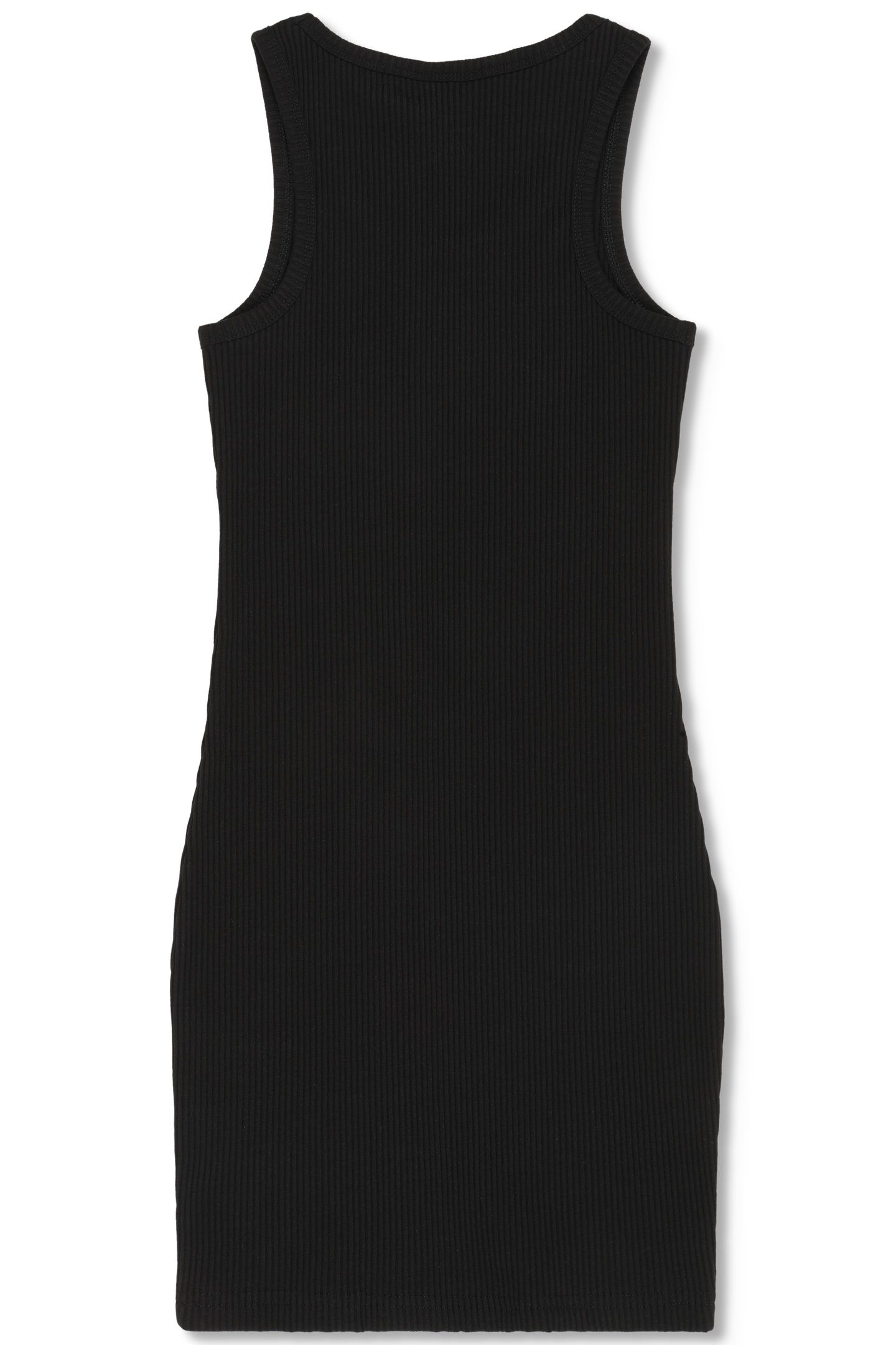FORCONE SLEEVELESS LOGO RIB DRESS BLACK 2