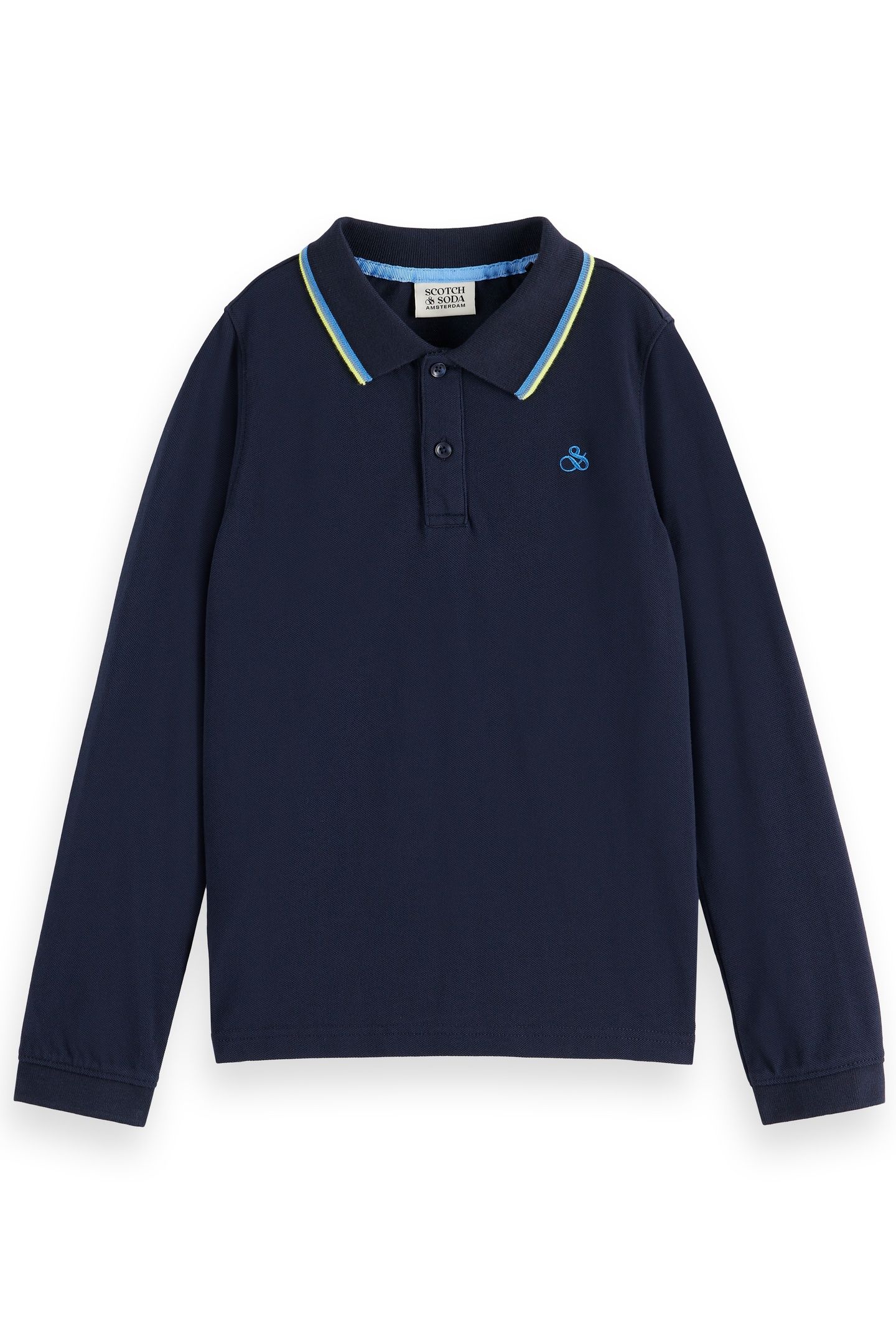 BOY LONG-SLEEVED PIQUE POLO SKY CAPTAIN 1