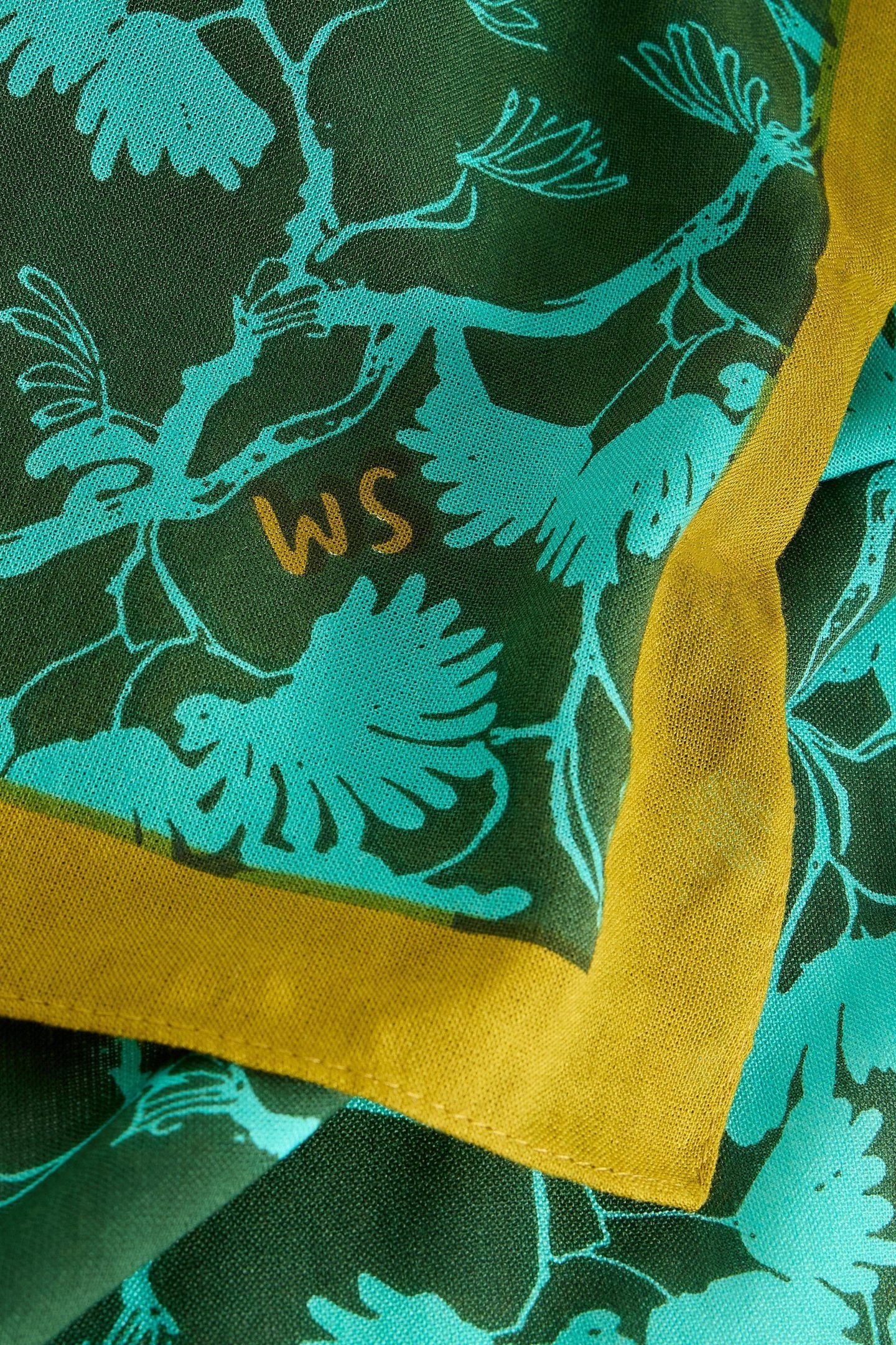 SOPHIE PRINTED SCARF TEAL PRINT 4