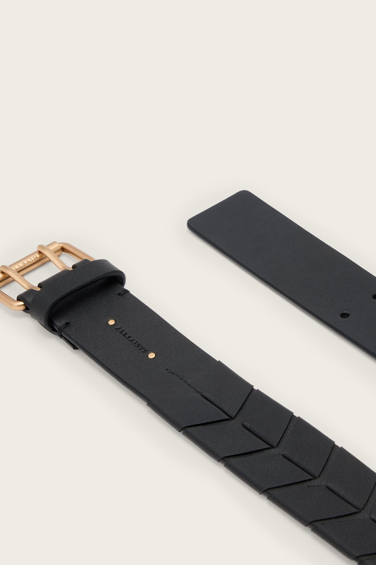 EVELYN DOUBLE BELT BLACK/WARM BRASS 4