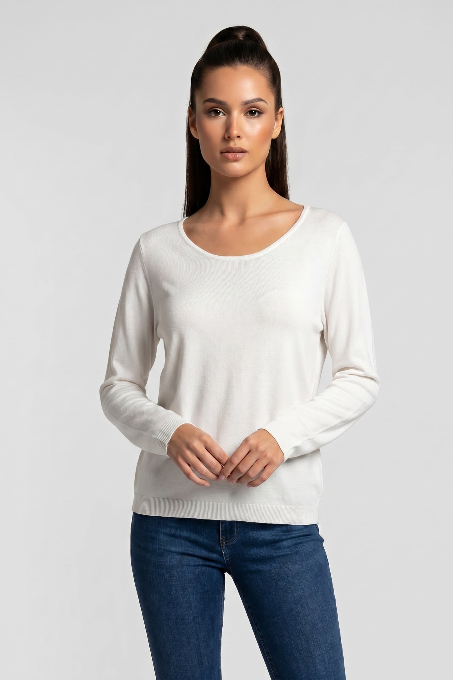 BOAT NECK SEAMLESS PEARL WHITE 1