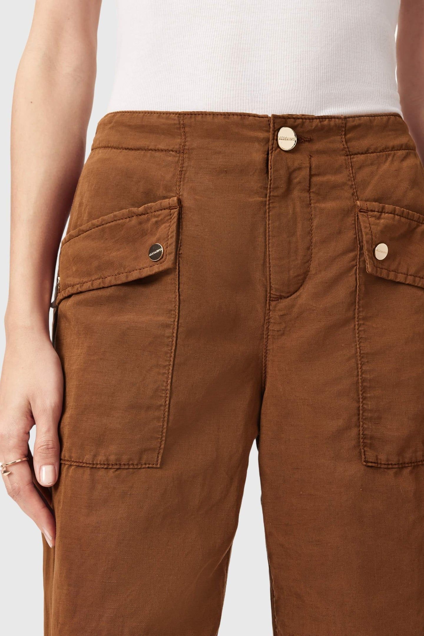 VAL TENCEL TROUSER COGNAC BROWN 6