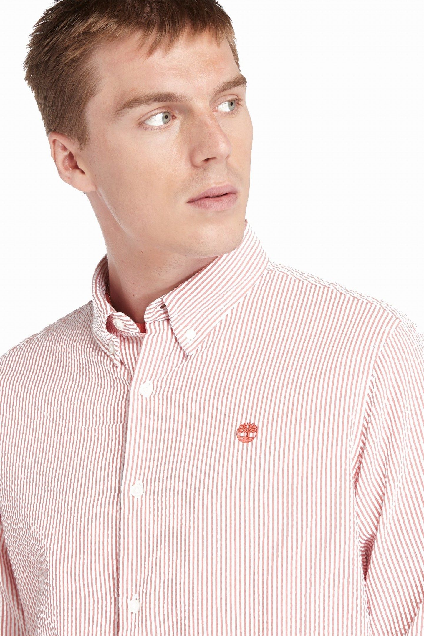 LS STRIPED SEERSUCKER SHIRT BURNT SIENNA 5