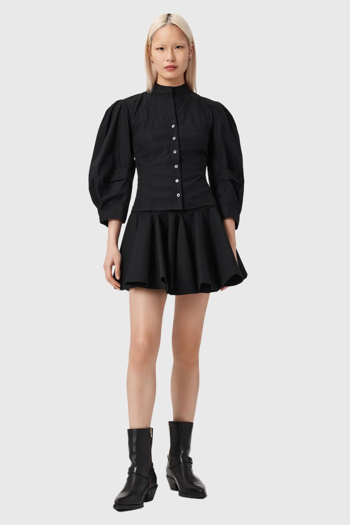 MAUD LACE UP SHIRT BLACK 3