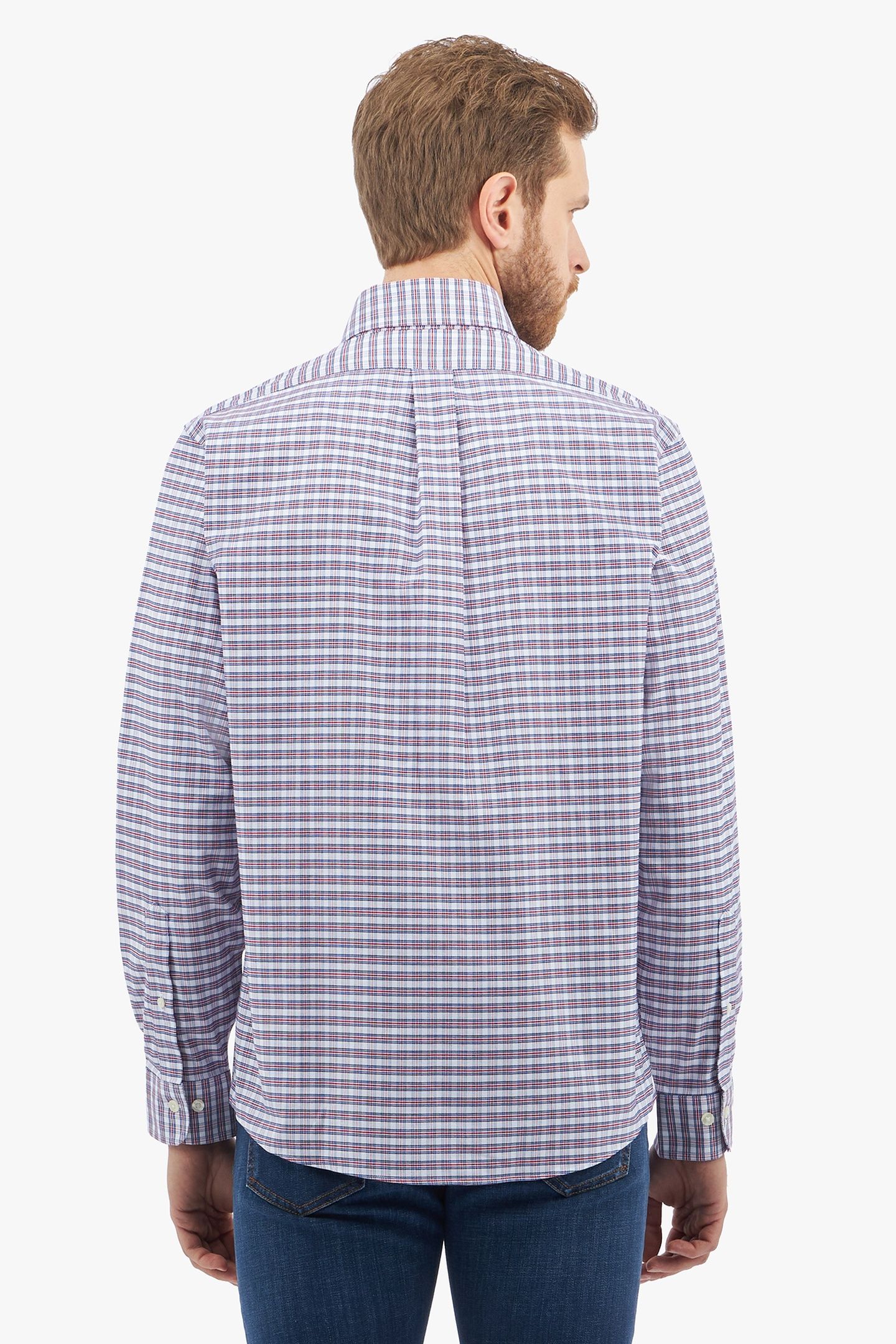 CASUAL NON-IRON STRETCH OXFORD LONG SLEEVE OPEN CHECKED REGE 3