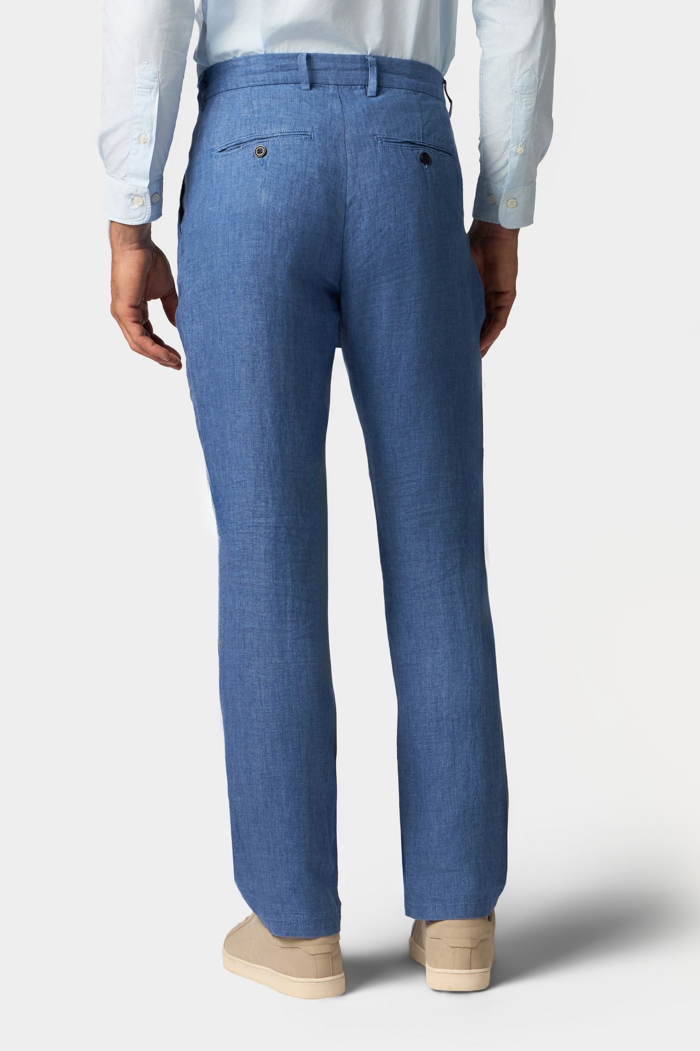 LINEN TROUSERS DENIM BLUE 3
