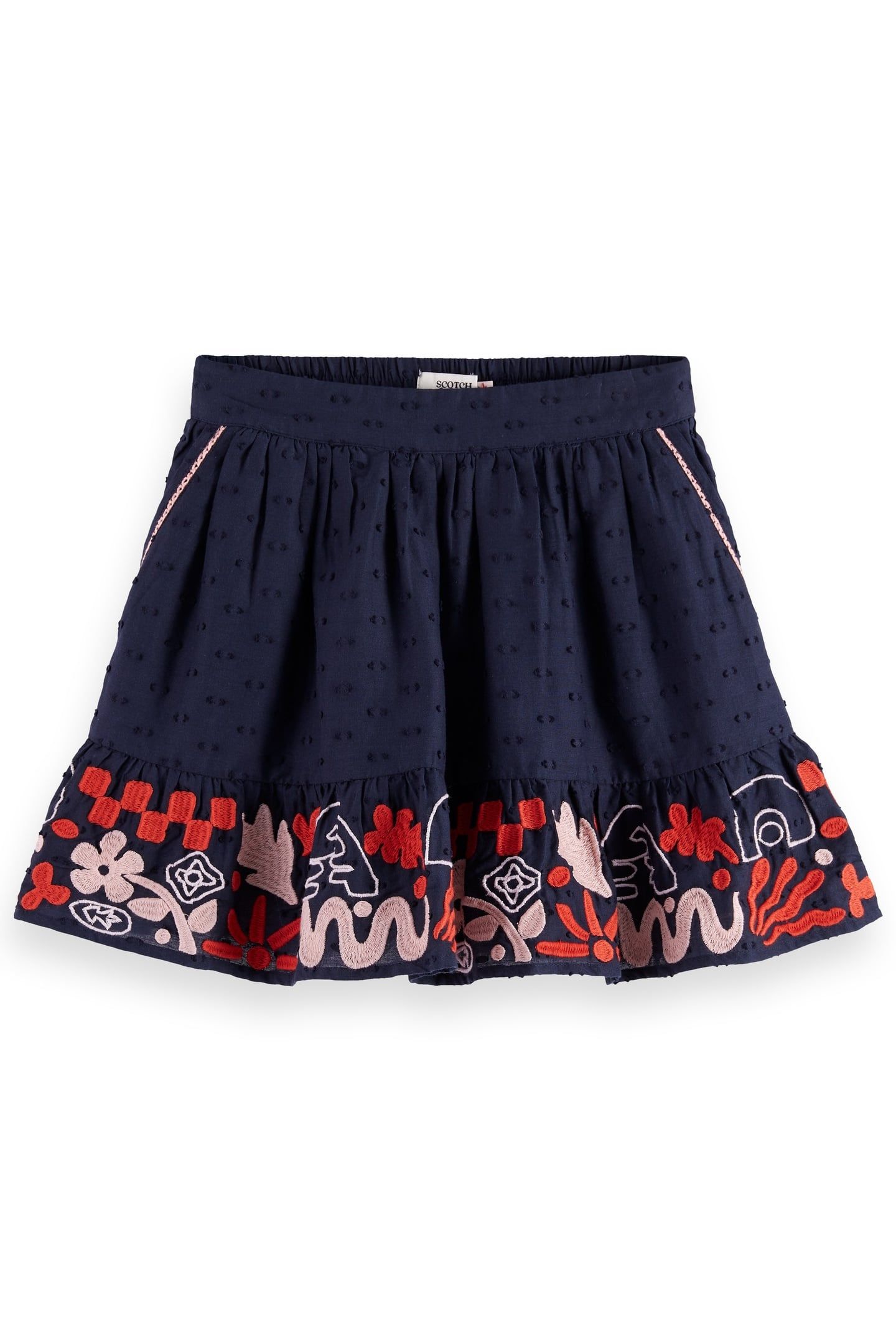 GIRL CLIP JACQUARD EMBROIDERED SKIRT SKY CAPTAIN 1
