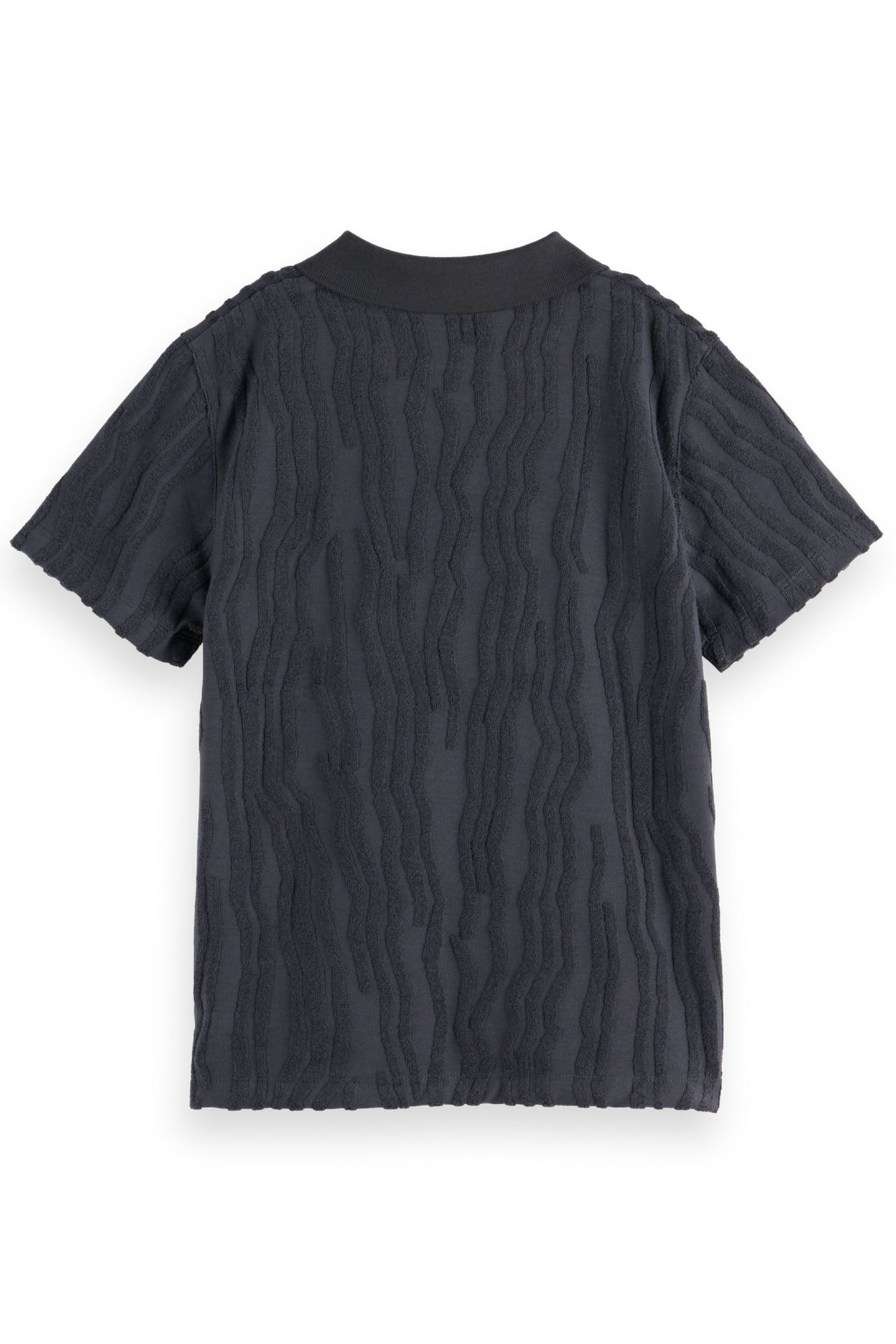 BOY TOWELLING JACQUARD POLO WASHED BLACK 2