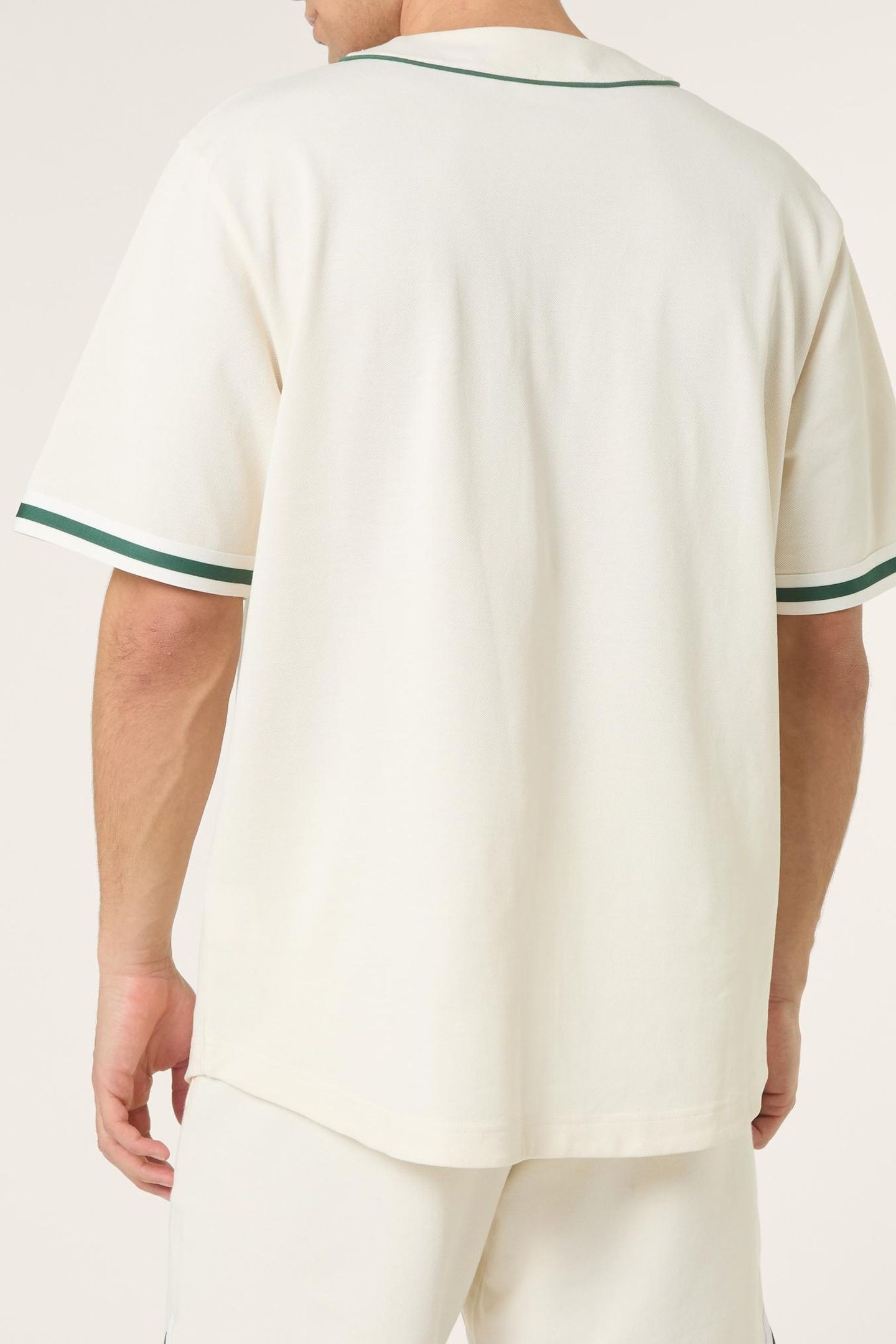 STATUTO LOOSE PIQUE BASEBALL SHIRT EGRET 3