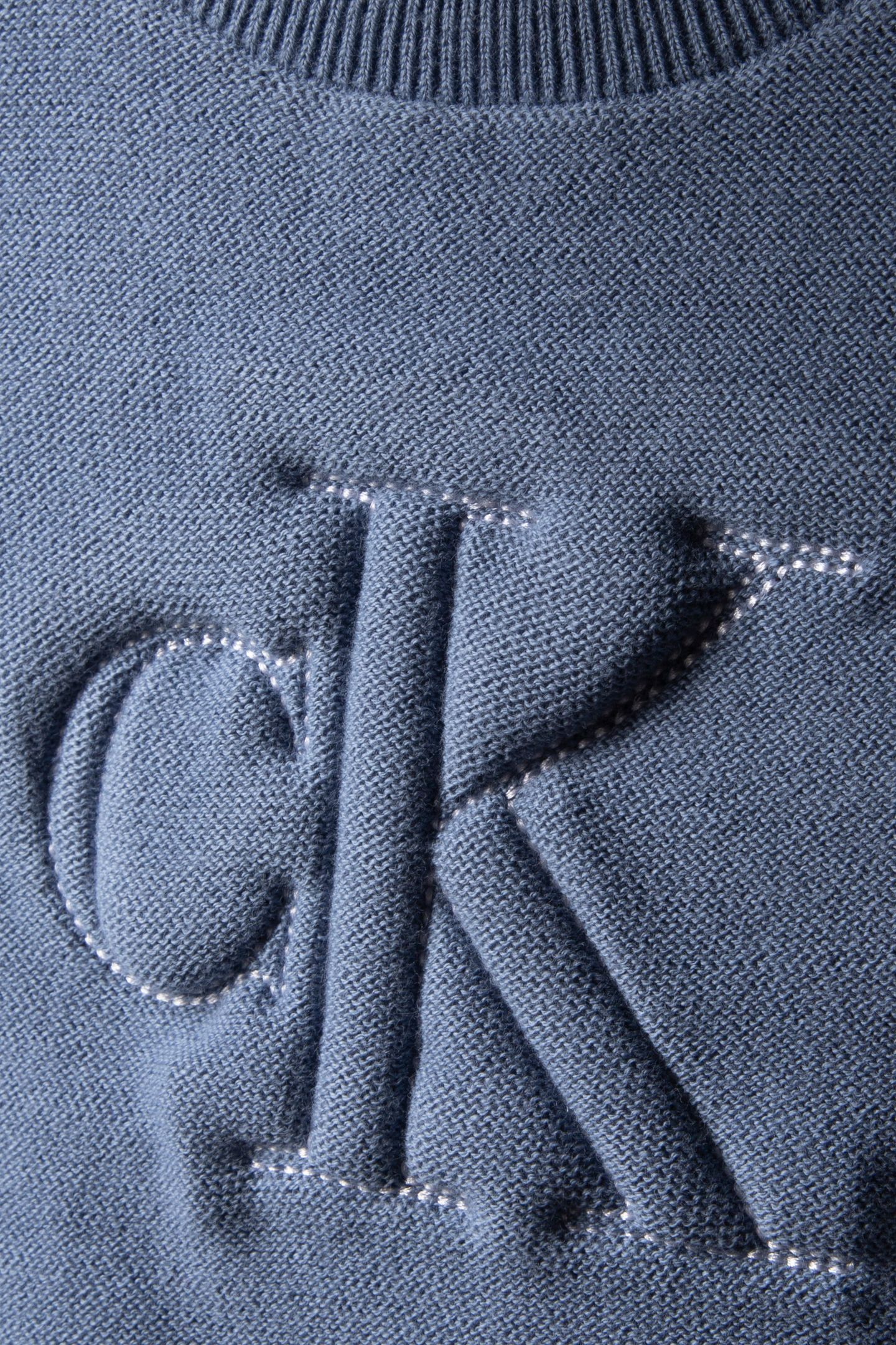 BOYS QUILTED MONOGRAM SWEATER SATIN BLUE 4
