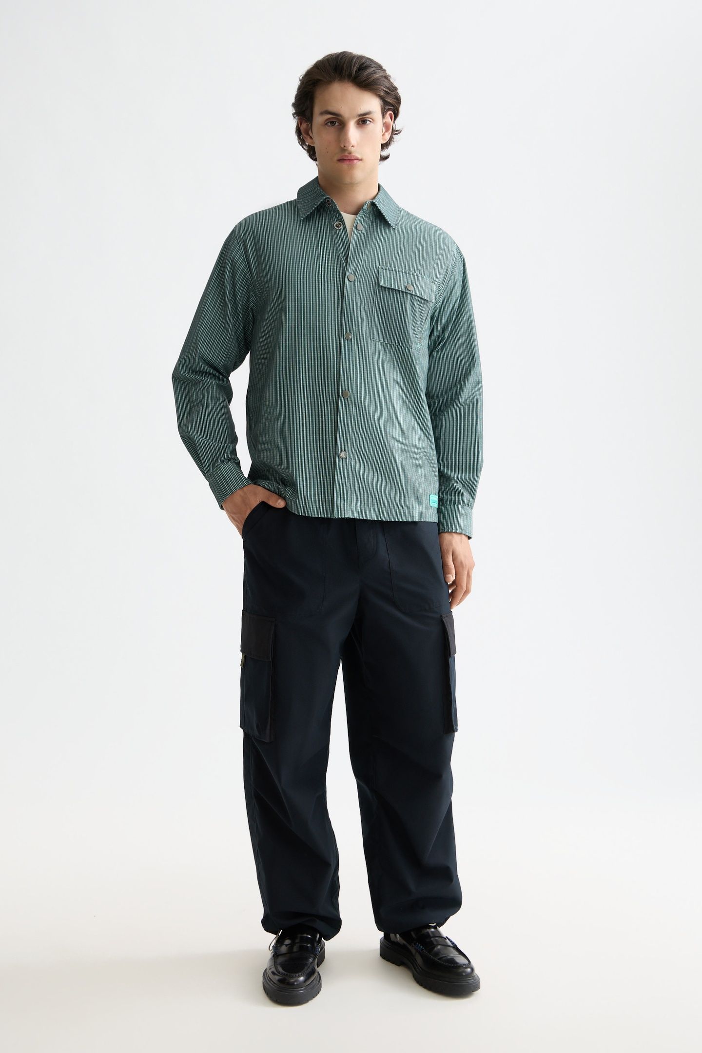 MICRO-CHECK STRUCTURED SHIRT AGATE GREEN MICRO CHECK 3
