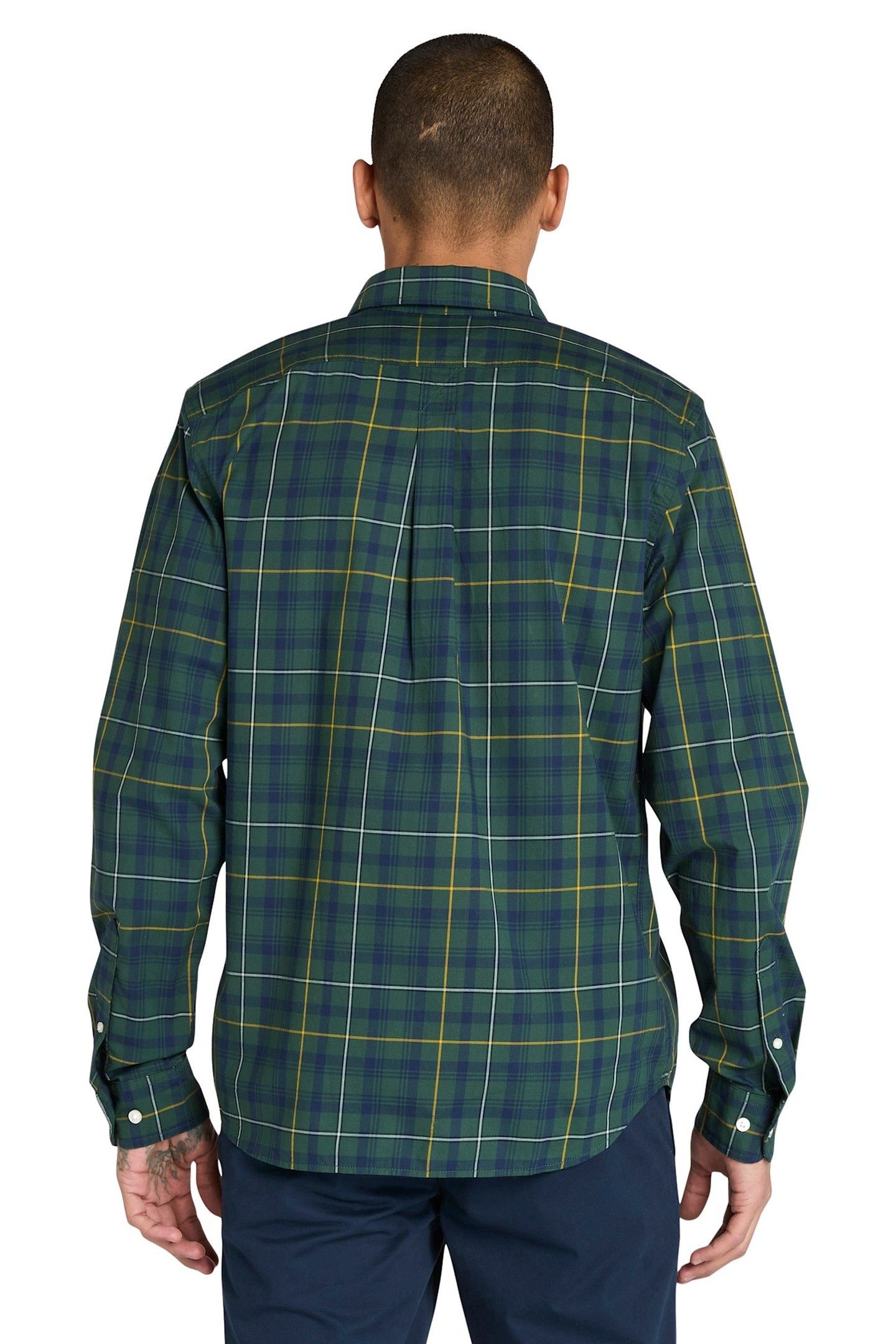 STRETCH POPLIN CHECK SHIRT GREEN GABLES 3