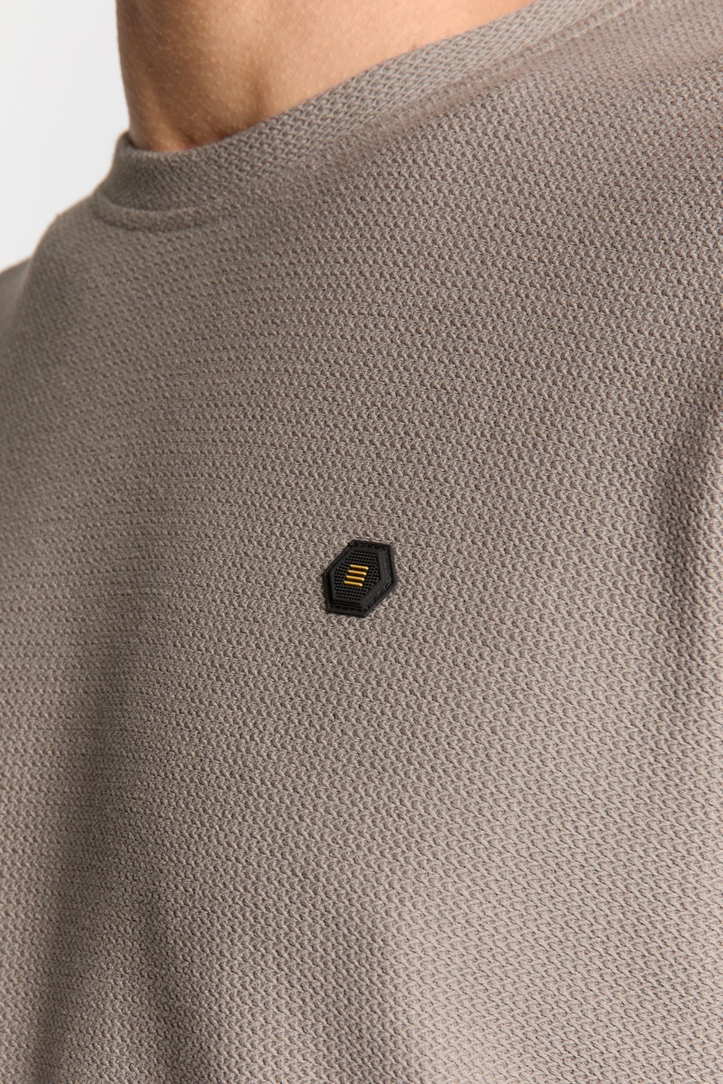 T-SHIRT CREWNECK SOLID JACQUARD CLAY 6