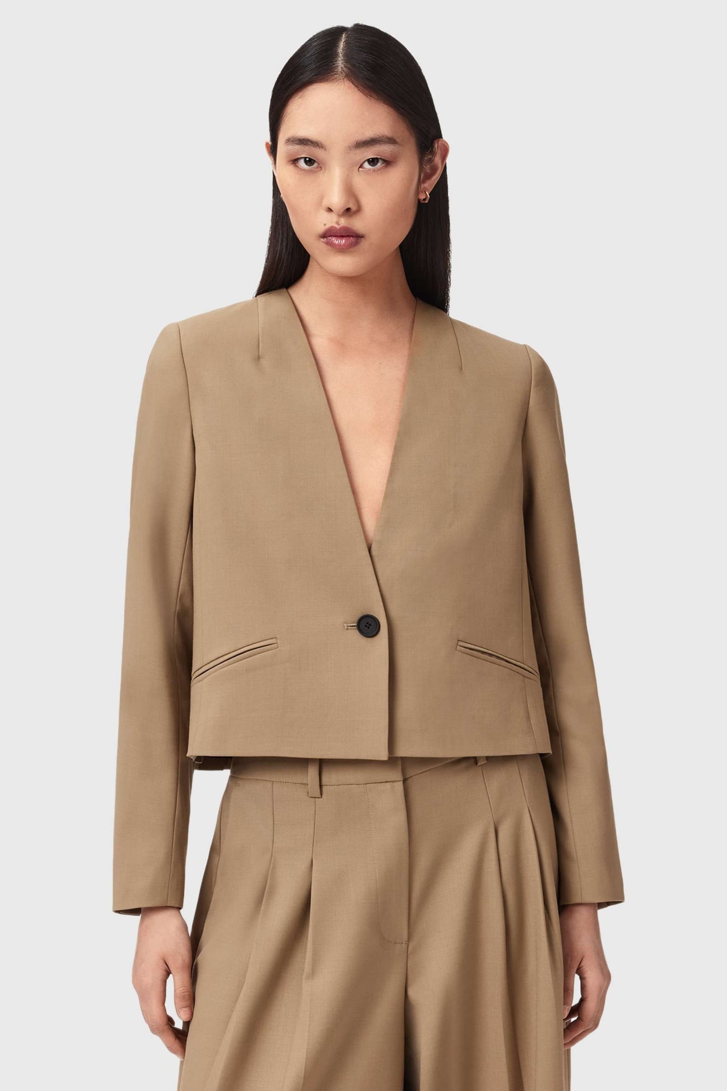 POPPY BLAZER SAND BROWN 1