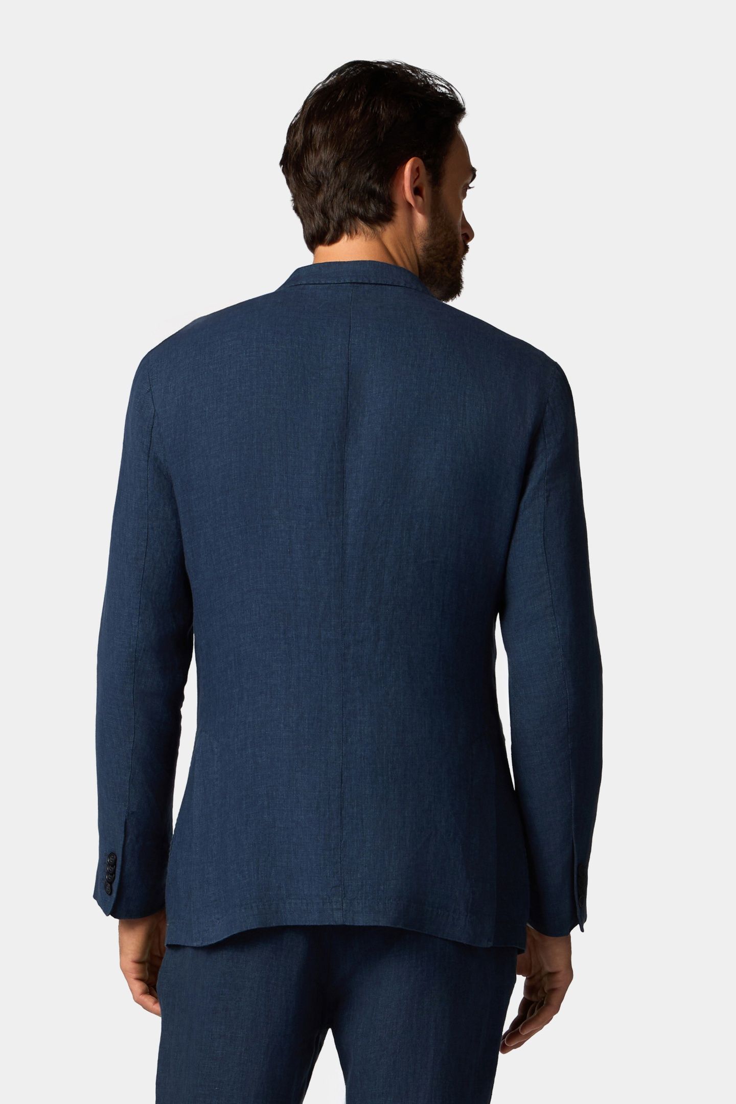 LINEN SINGLE-BREASTED BLAZER DARK NAVY 3