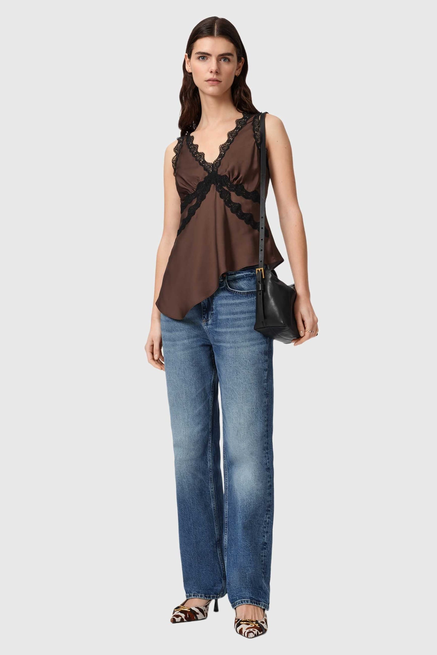 ILKA LACE CAMI BITTER BROWN 1