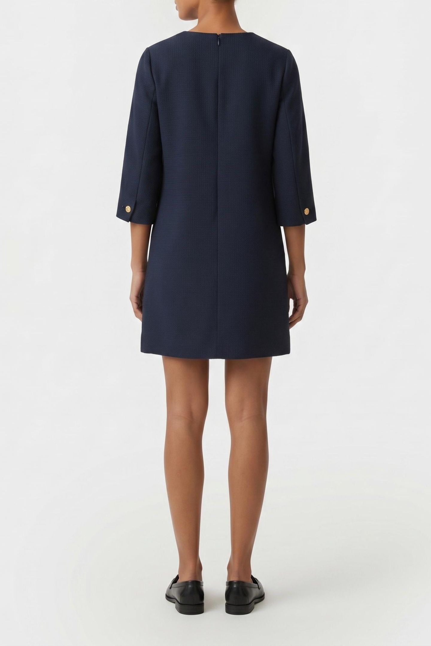 PREPPY TEXTURE MINI DRESS DARK NIGHT NAVY 2