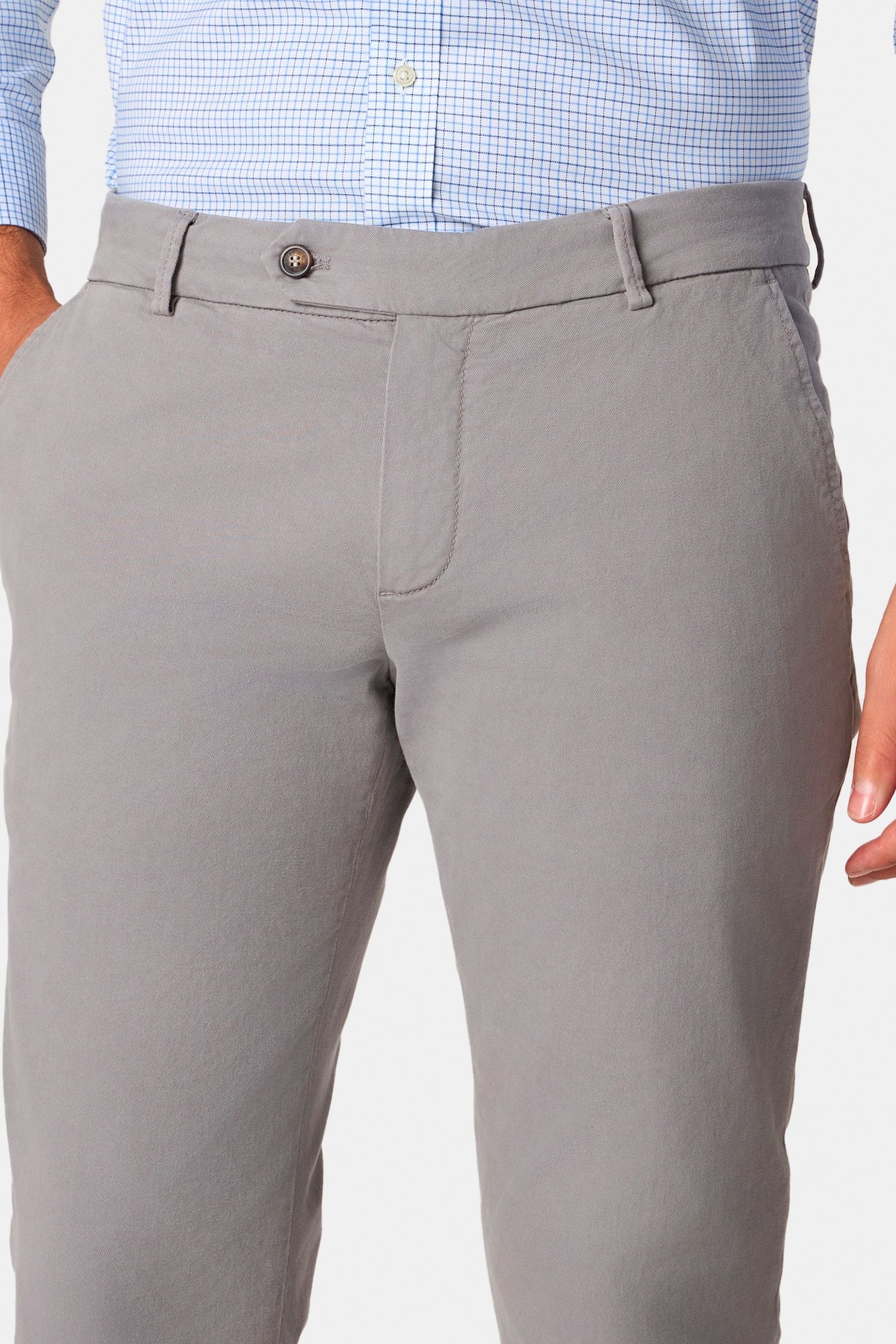 SLIM FIT COTTON CHINOS GREY 5