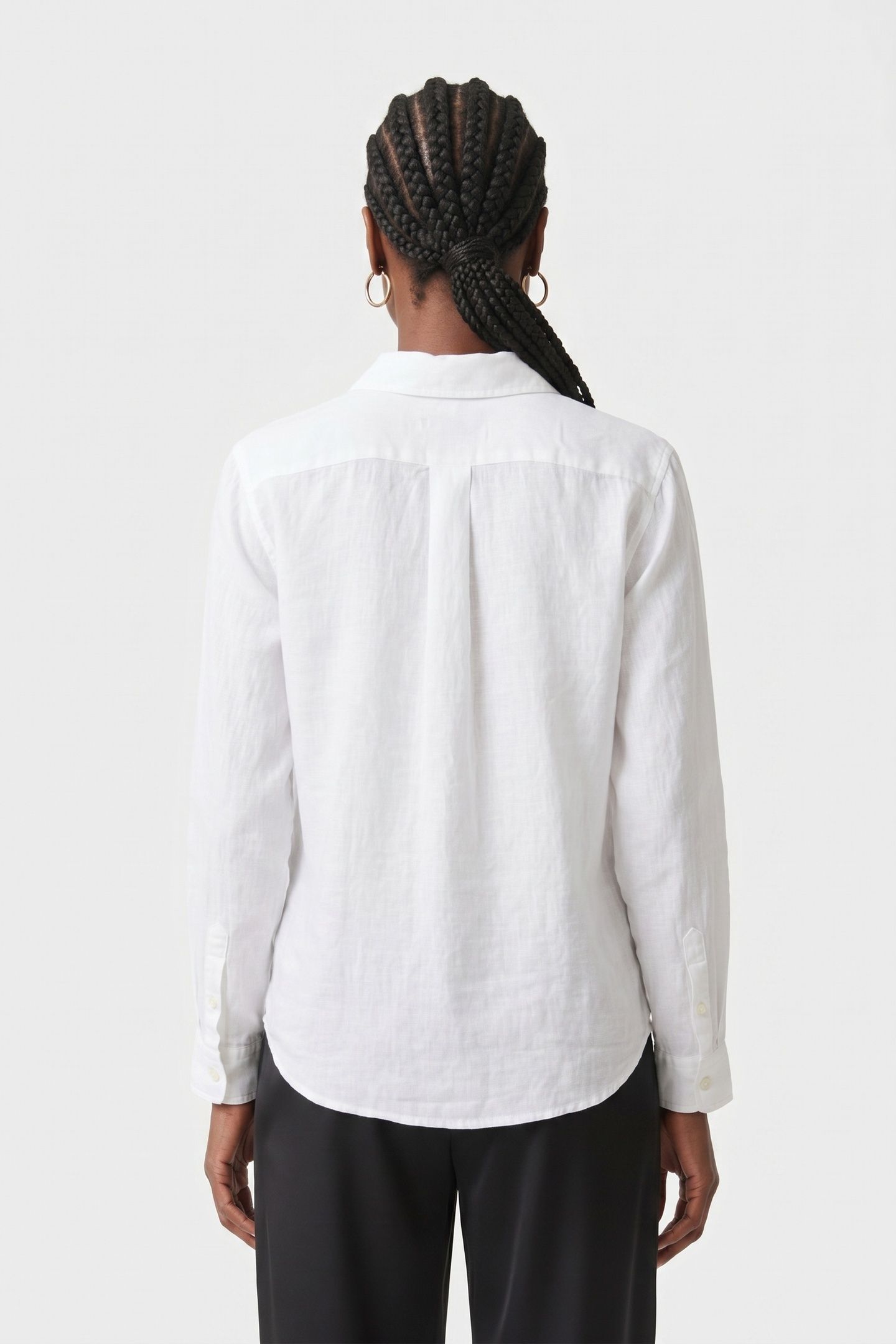LINEN PLAIN OVERSHIRT WHITE 2