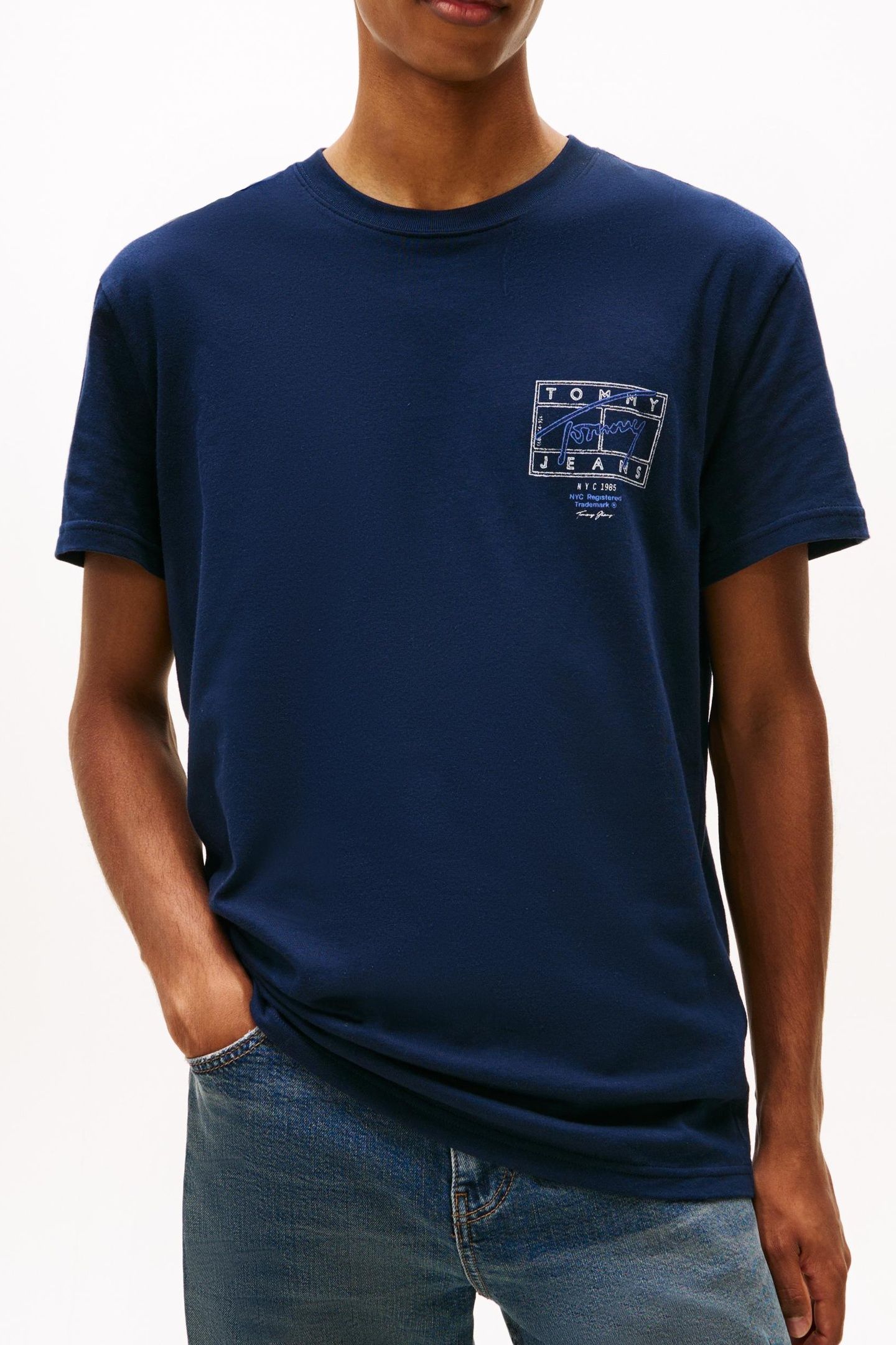 REGULAR SIGN SPRAY T-SHIRT DARK NIGHT NAVY 1