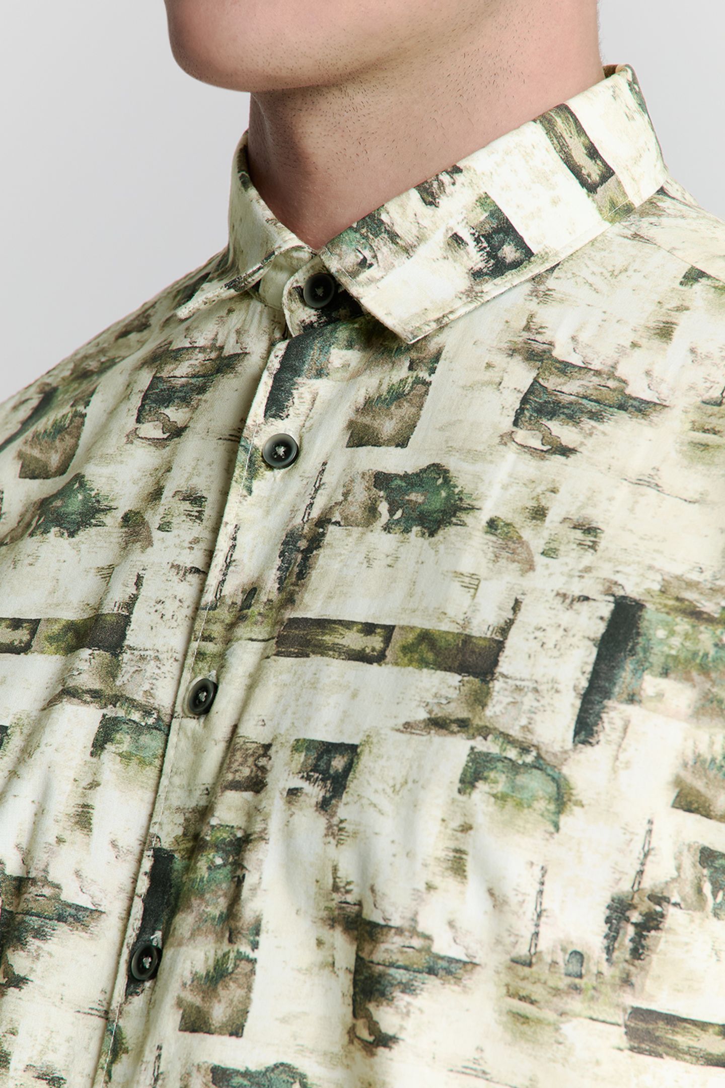 SHIRT SHORT SLEEVE ALLOVER PRINTED GREEN 6