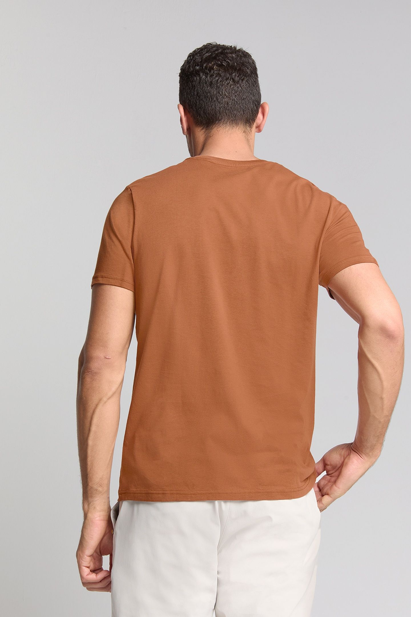 T-SHIRT CREWNECK SOLID BASIC CARAMEL 3