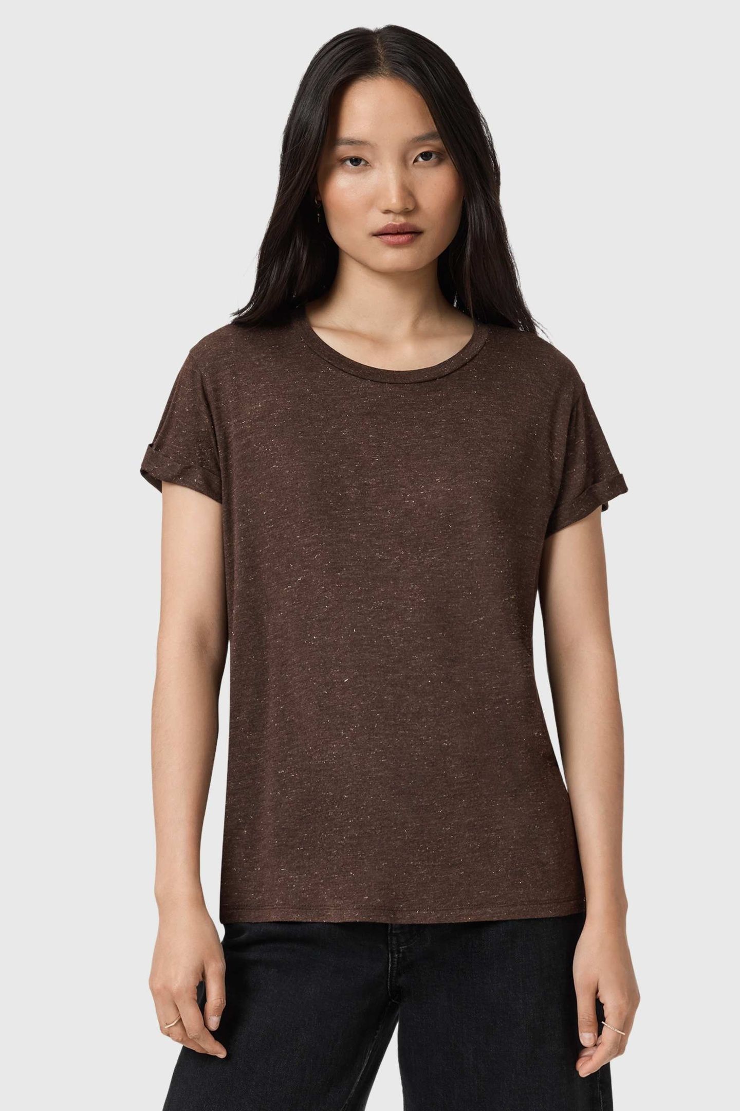 ANNA SHIMMER TEE TORTE BROWN 3