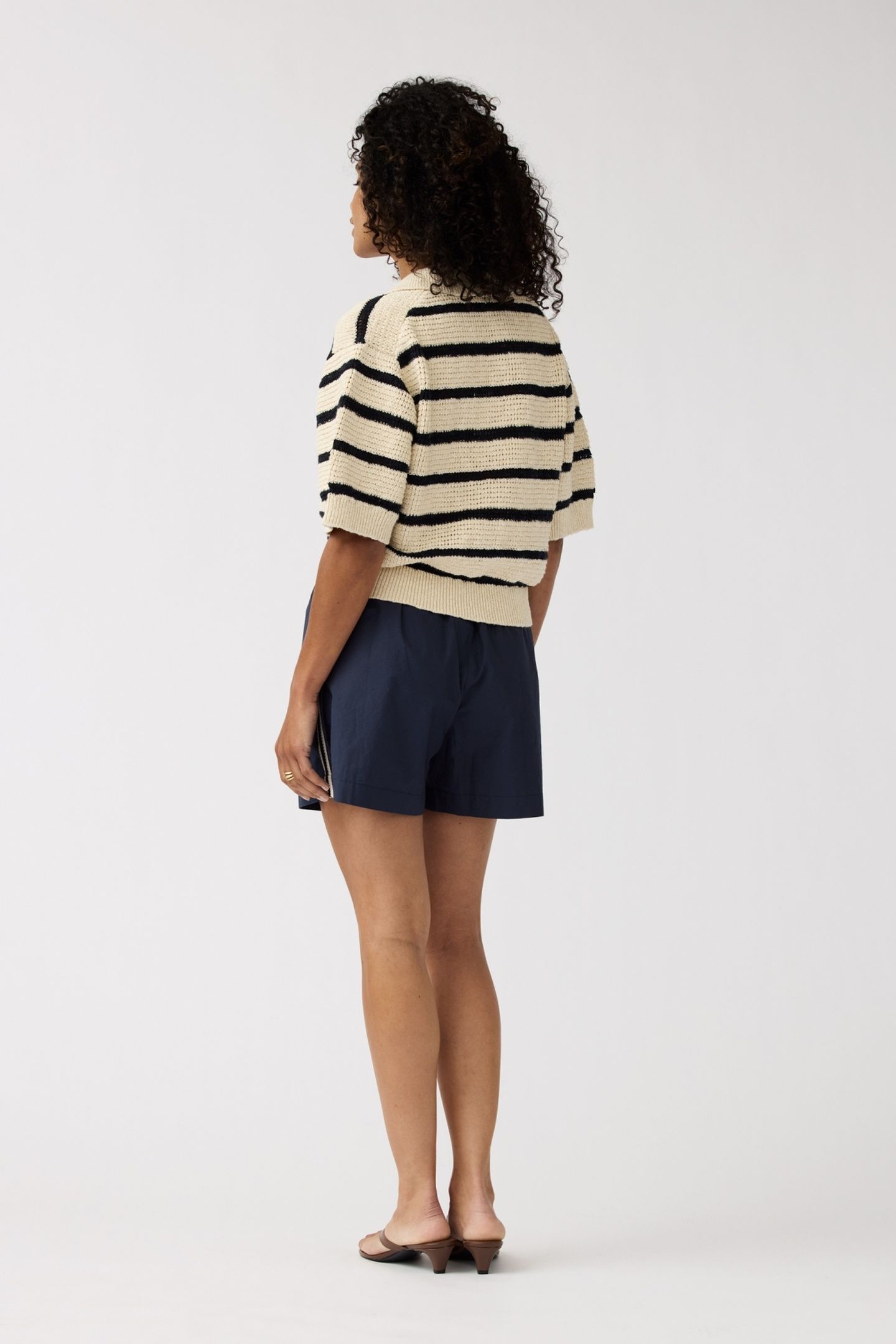 POLO DALIA WOOL WHITE/NAVY STRIPE 3