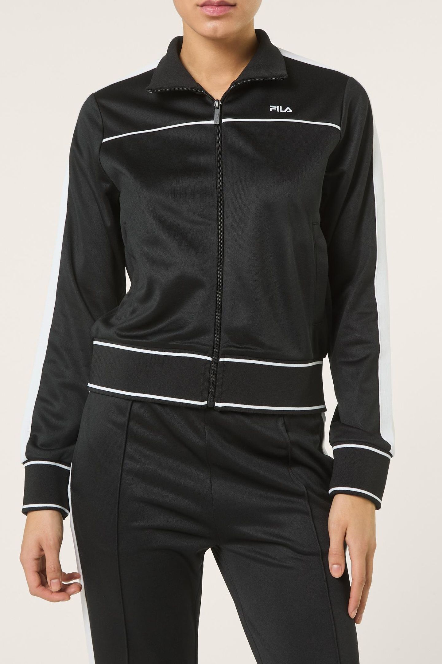 MICHI REGULAR CROPPED TAPED TRACK JACKET BLACK 1