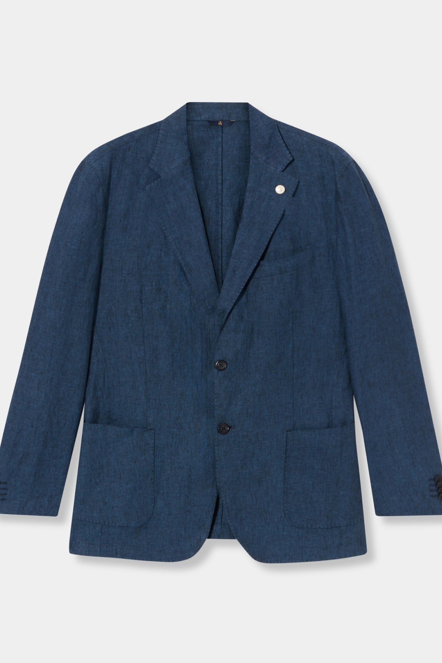 LINEN SINGLE-BREASTED BLAZER DARK NAVY 4