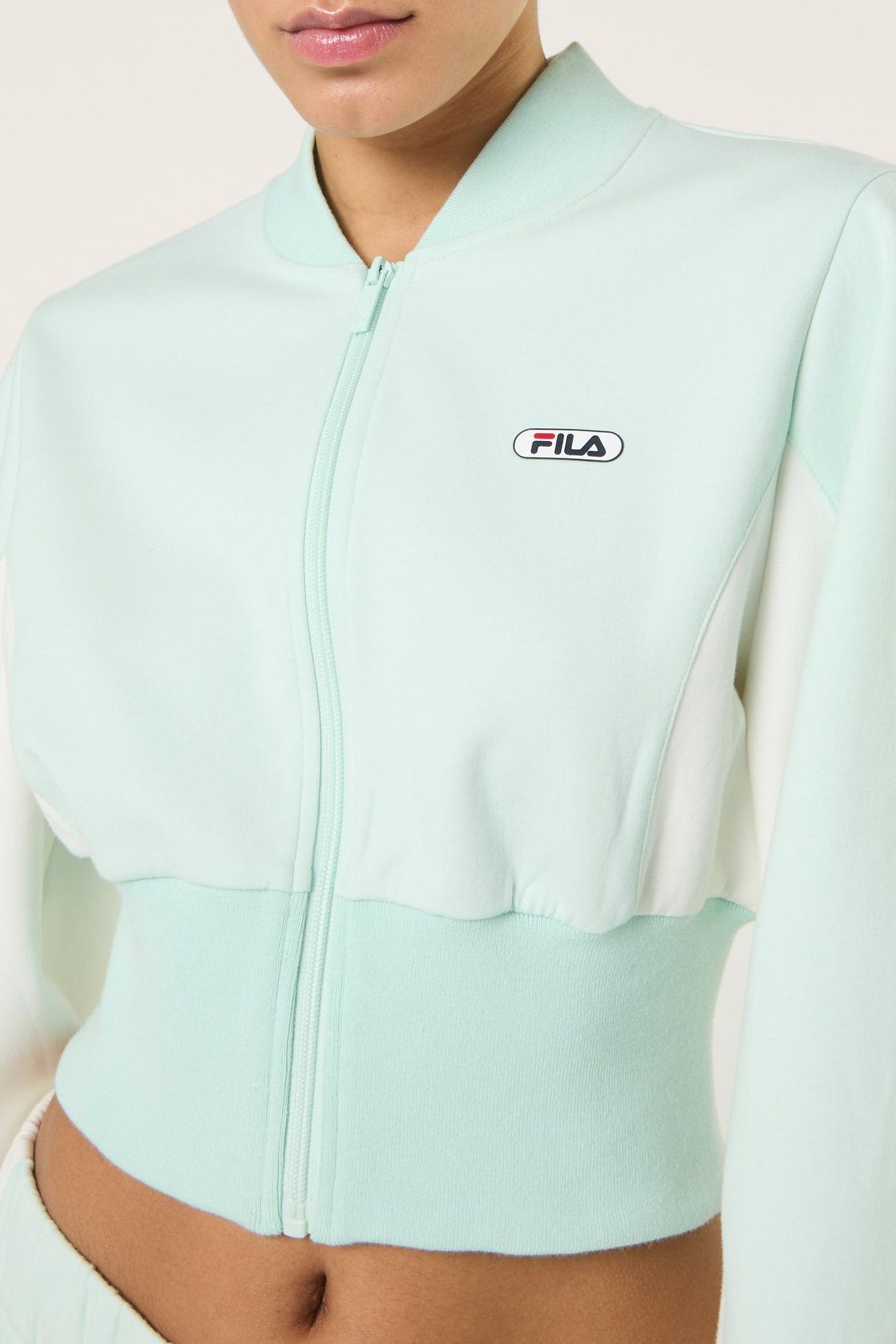LECORE CROPPED HIGH RIB SCUBA TRACK JACKET SOOTHING SEA-EGRE 6